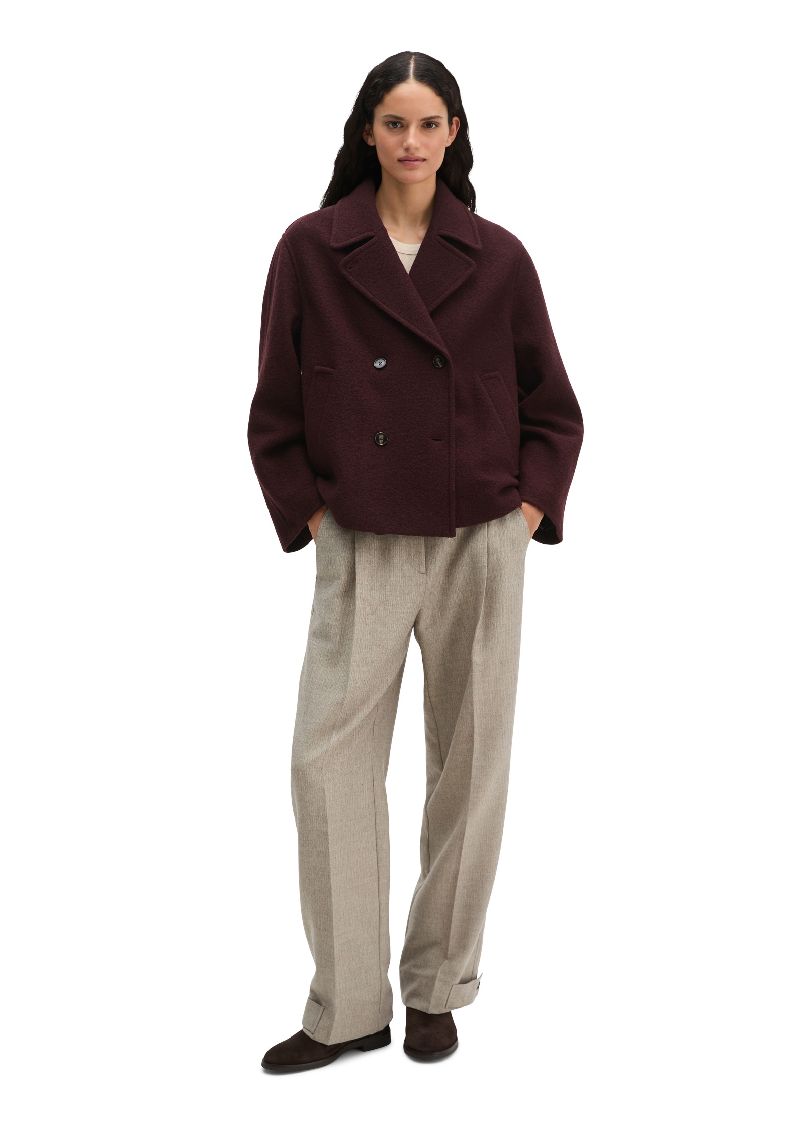 Marc O'Polo Outdoorjacke »aus italienischer Boild Wool« ohne Kapuze