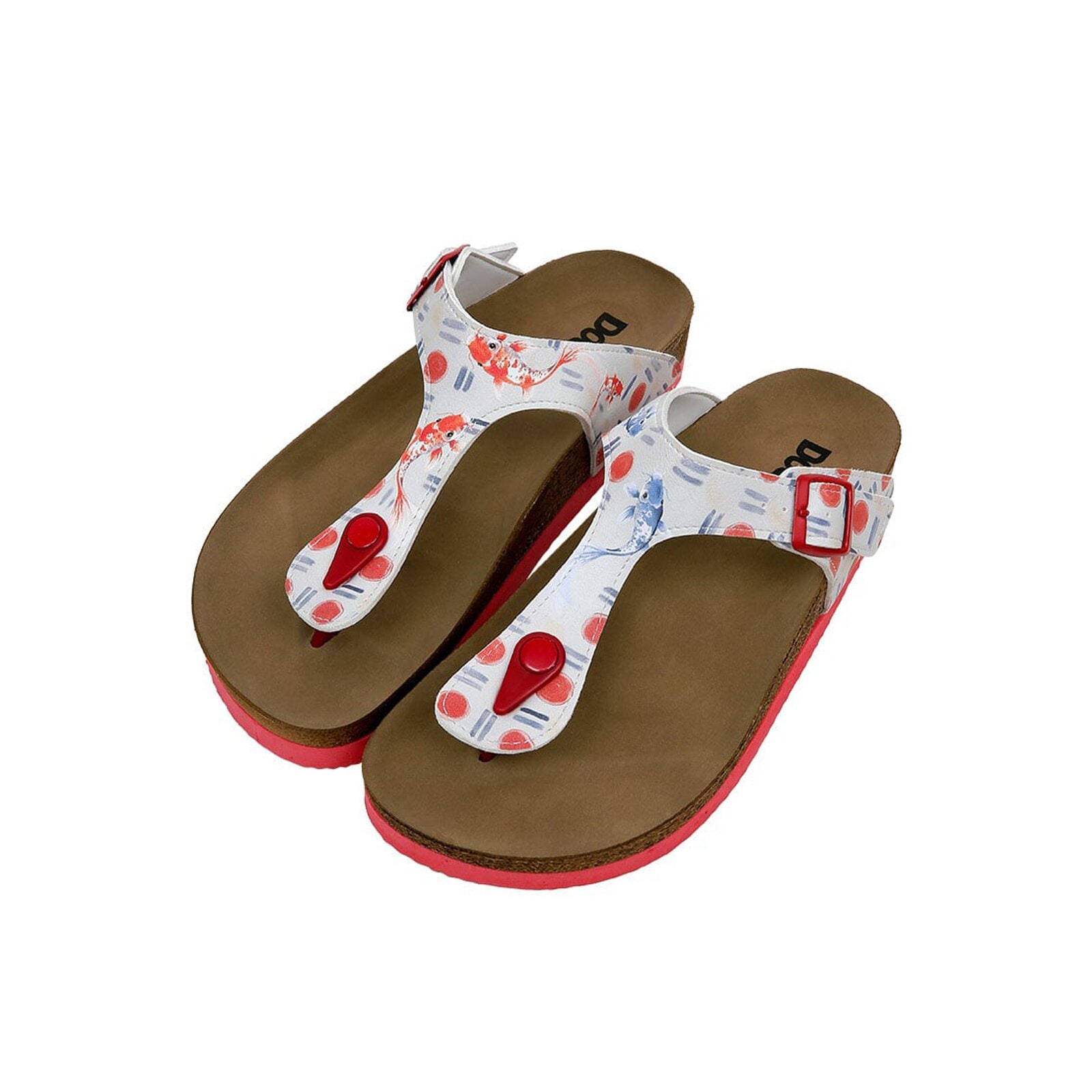 DOGO Zehentrenner »Lila Red Fish Blue Fish Damen Sandalen/ Sandaletten / Female«, Vegan
