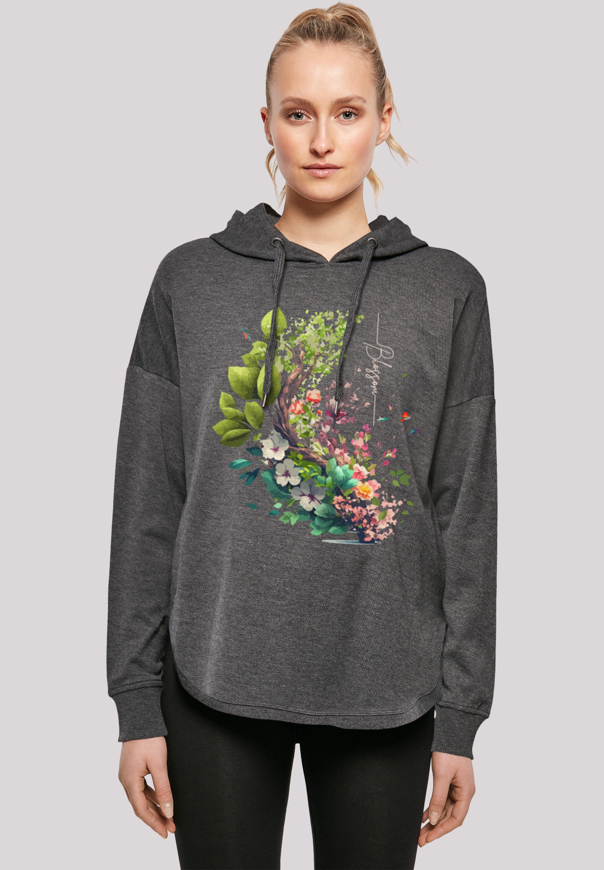 F4NT4STIC Kapuzenpullover »Baum mit Blumen Oversize Hoodie«, Print