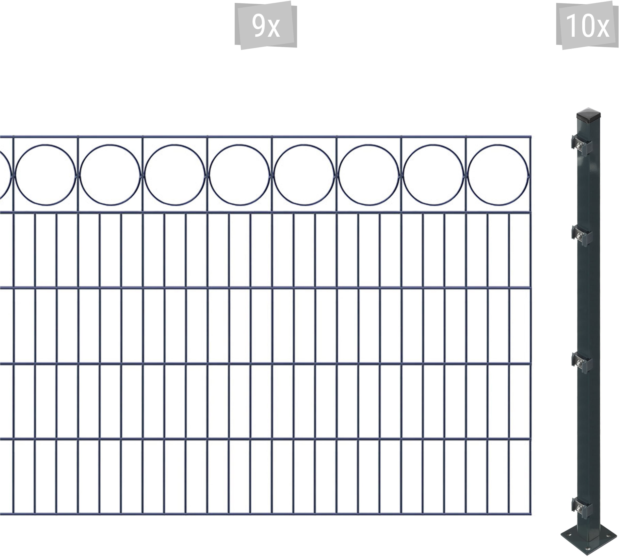 Arvotec Doppelstabmattenzaun "ESSENTIAL 100 zum Aufschrauben "Ring" mit Zie günstig online kaufen