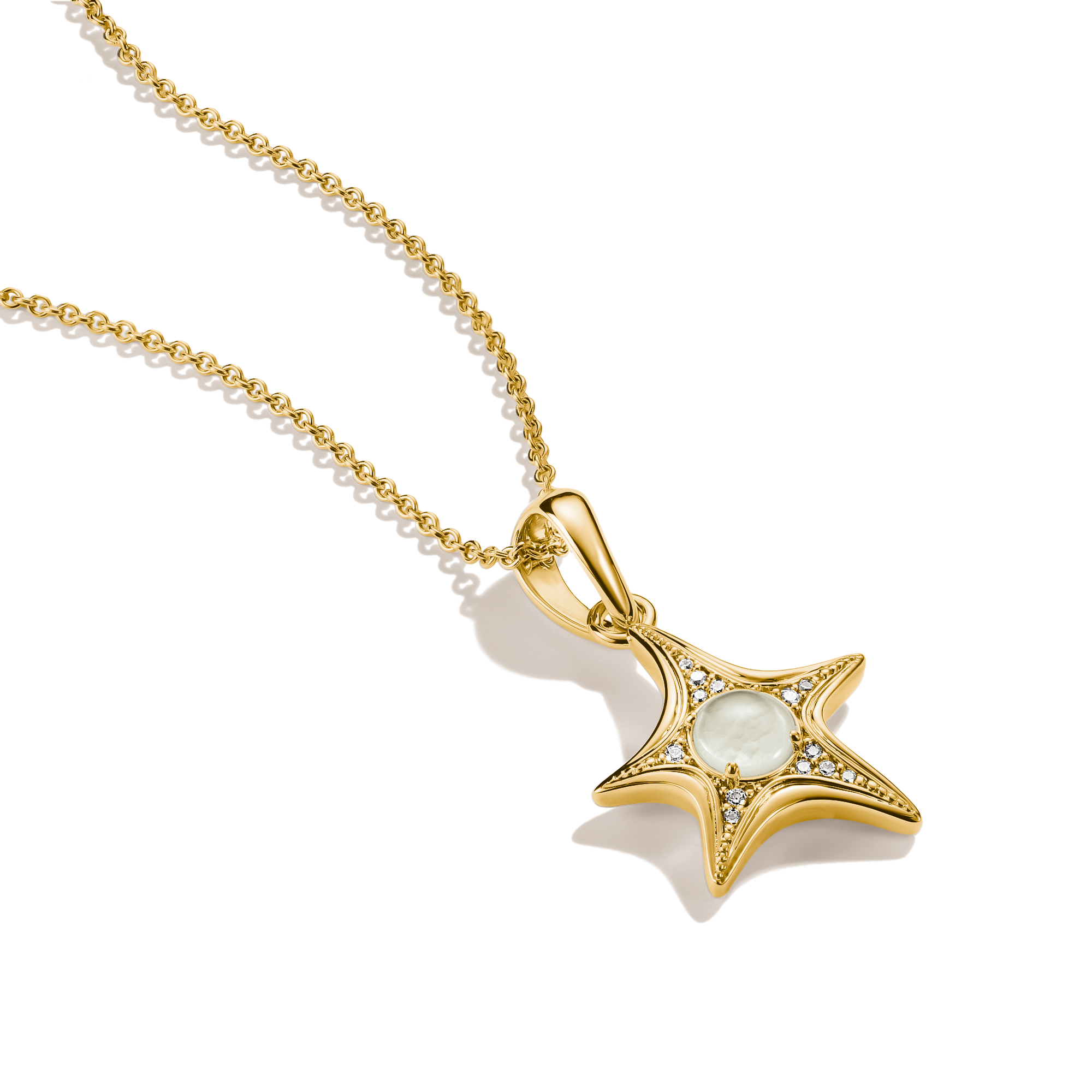 THOMAS SABO Kette mit Anhänger »Fluid Elegance Seestern-Design-Kette« mit Zirkonia (synth.) - mit Perlmutt