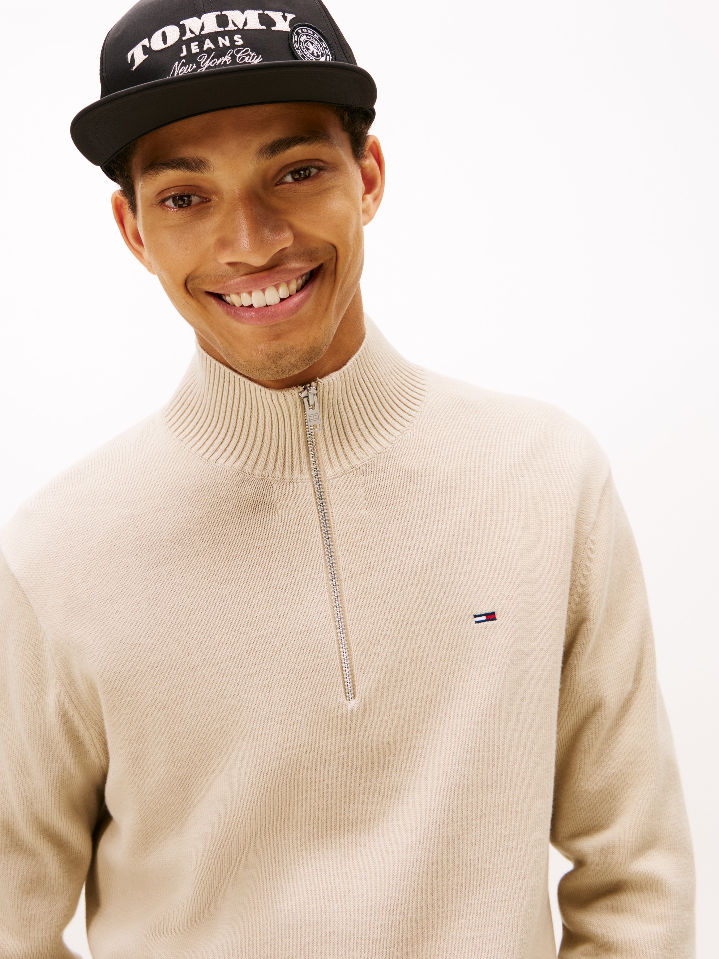 Tommy Jeans Strickpullover »TJM SLM ESS LIGHT ¼ ZIP SWTR EXT«