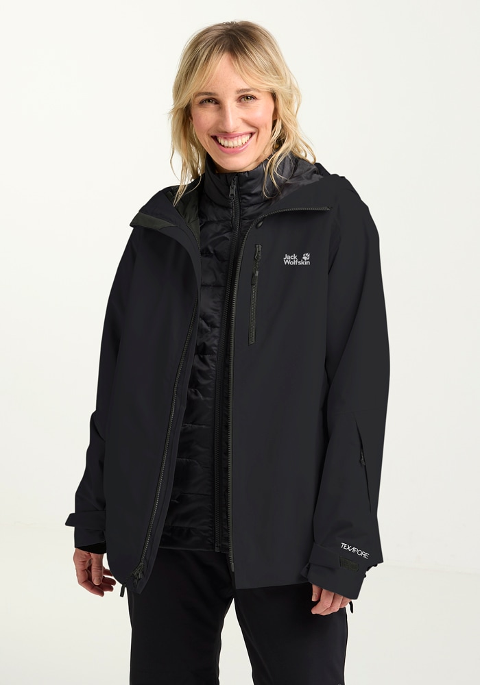 Jack Wolfskin Skijacke "FLOWLINE 3IN1 JKT W" mit Kapuze günstig online kaufen