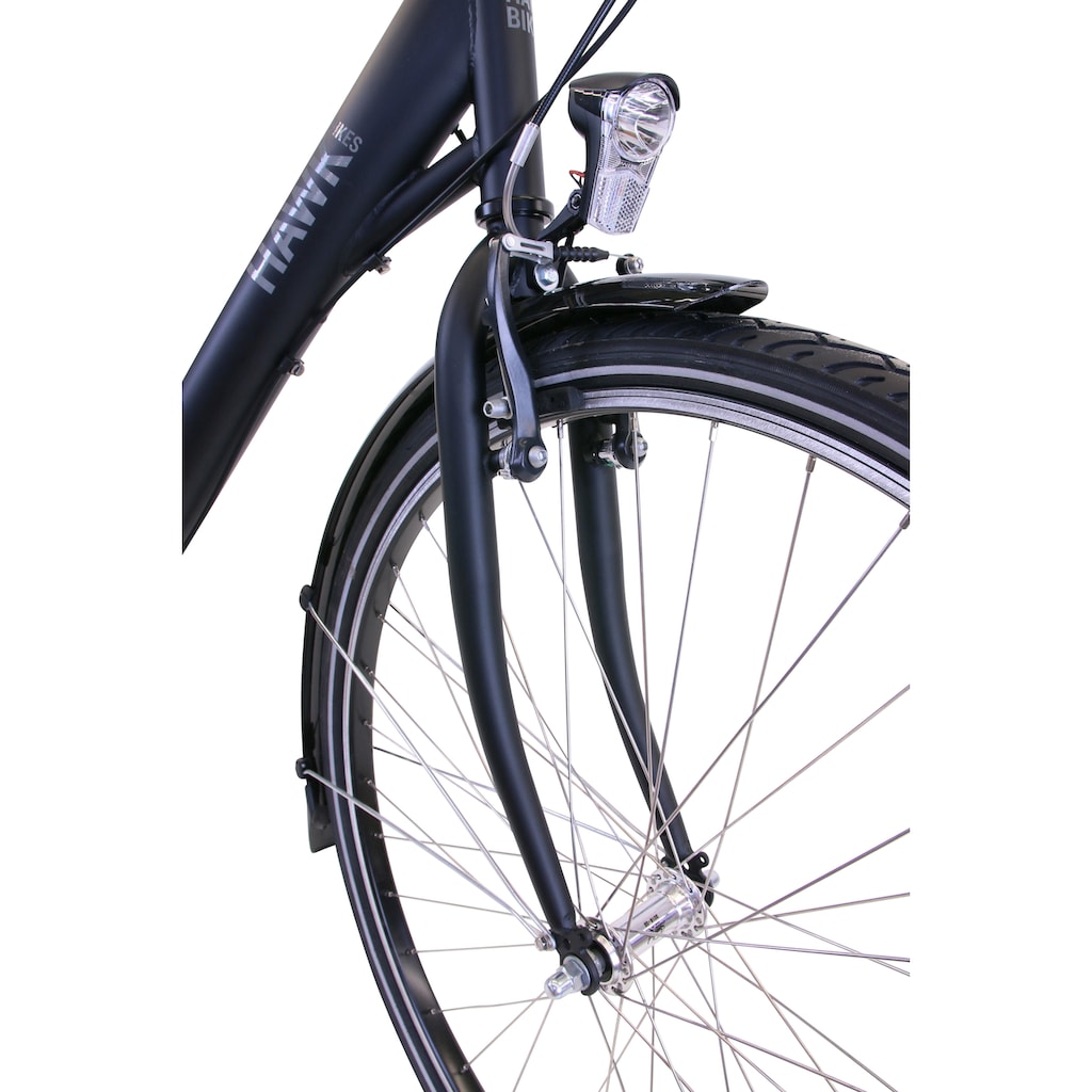 HAWK Bikes Cityrad »HAWK City Wave Premium Plus Black«, 3 Gang, Shimano, Nexus Schaltwerk