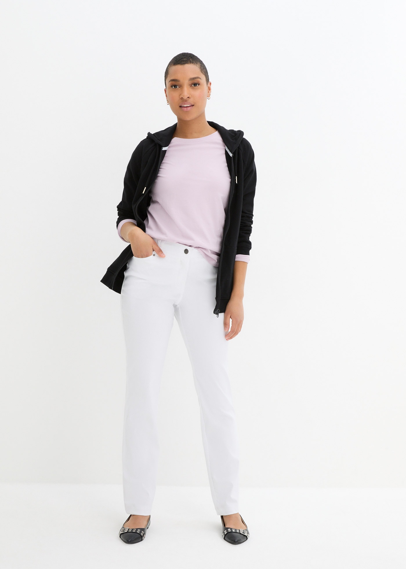 bonprix Stretch-Hose »Bengalin-Stretch-Hose mit Bequembund, Straight«  aus Polyester, Viskose und Elasthan, mit Bequembund, Regular Fit