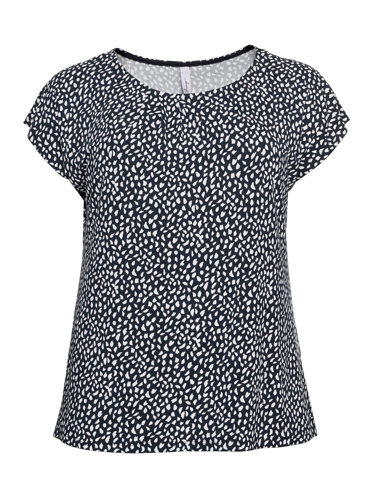 Sheego T-Shirt »Große Größen«, mit | für und Falten BAUR Alloverdruck gelegten kaufen
