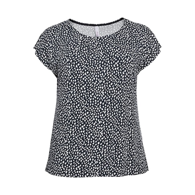 Sheego T-Shirt »Große Größen«, mit Alloverdruck und gelegten Falten für  kaufen | BAUR