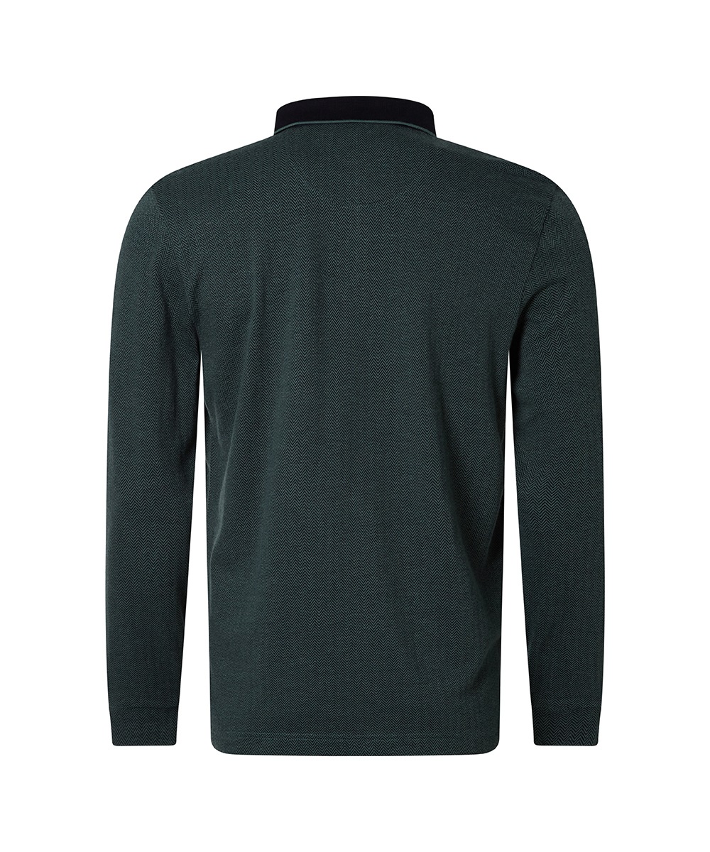 Pierre Cardin Langarm-Poloshirt, mit Fischgratmuster günstig online kaufen