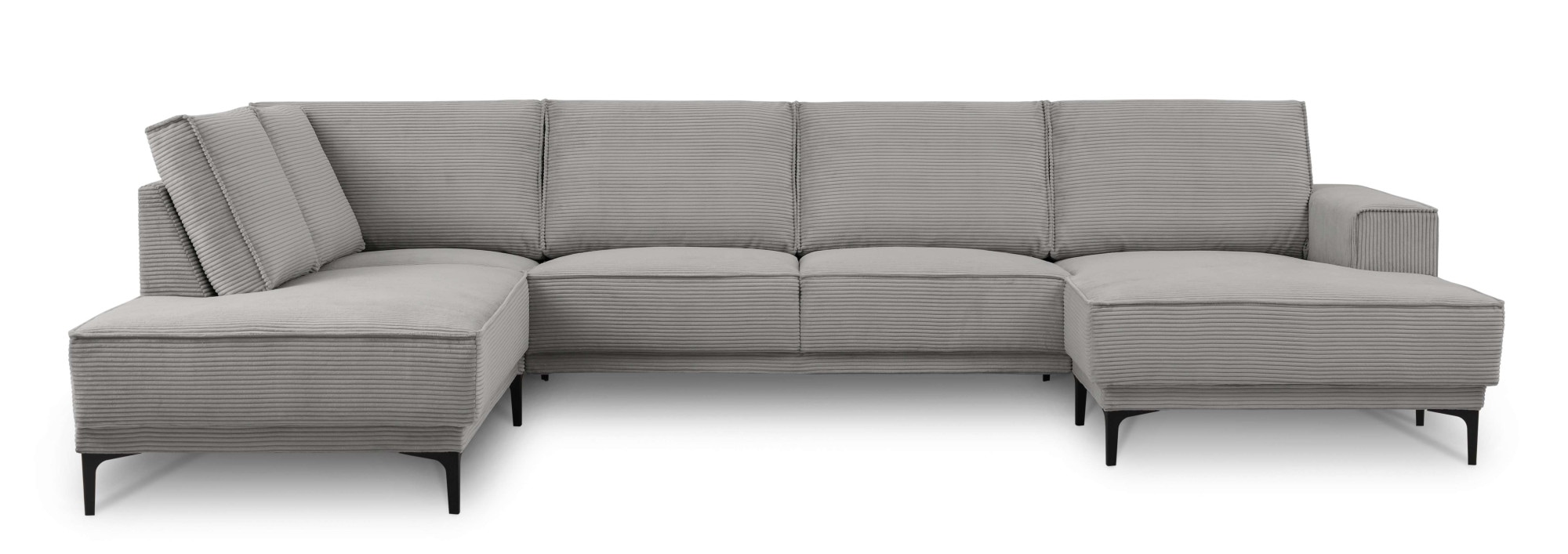 OTTO home Wohnlandschaft »OLAND Cord U-Form, XXL, B: 345 cm, Skandi-Design« U-Form, 345 cm, Wellenunterfederung, Skandi-Design, Metallfüße