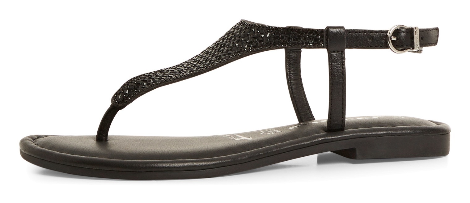 Tamaris Riemchensandale, Sandalette, Sommerschuh, Festtagsschuh, funkelnde Strasssteinchen