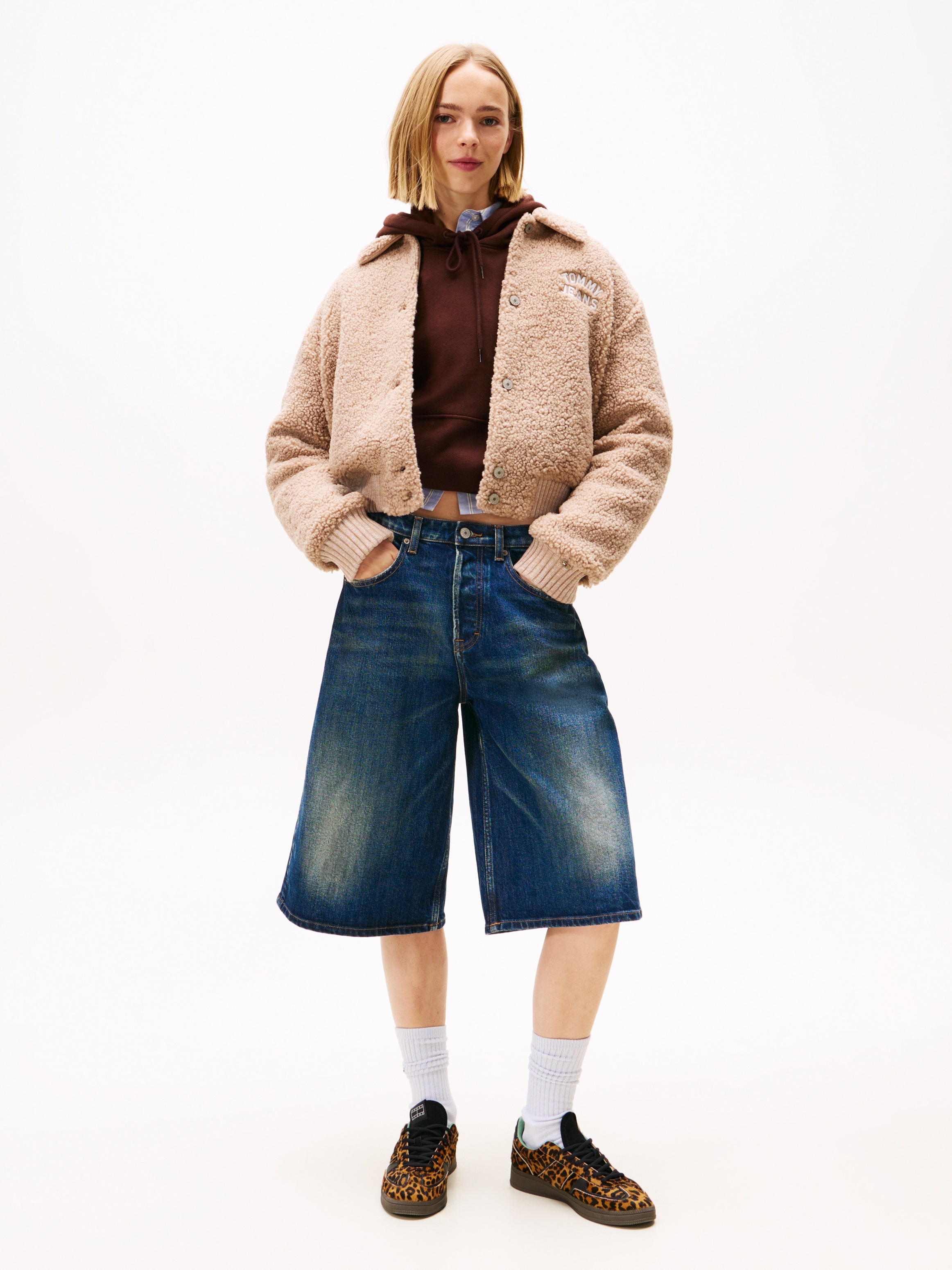 Thumbnail - Tommy Jeans Plüschjacke "TJW TEDDY VARSITY BOMBER"