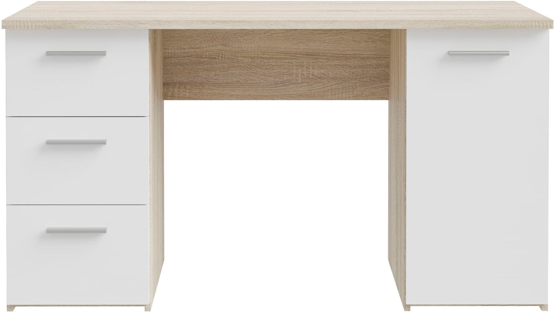 FORTE Schreibtisch "Neuss", mit 3 Schubladen & 1 Tür, funktional, Breite 138 cm