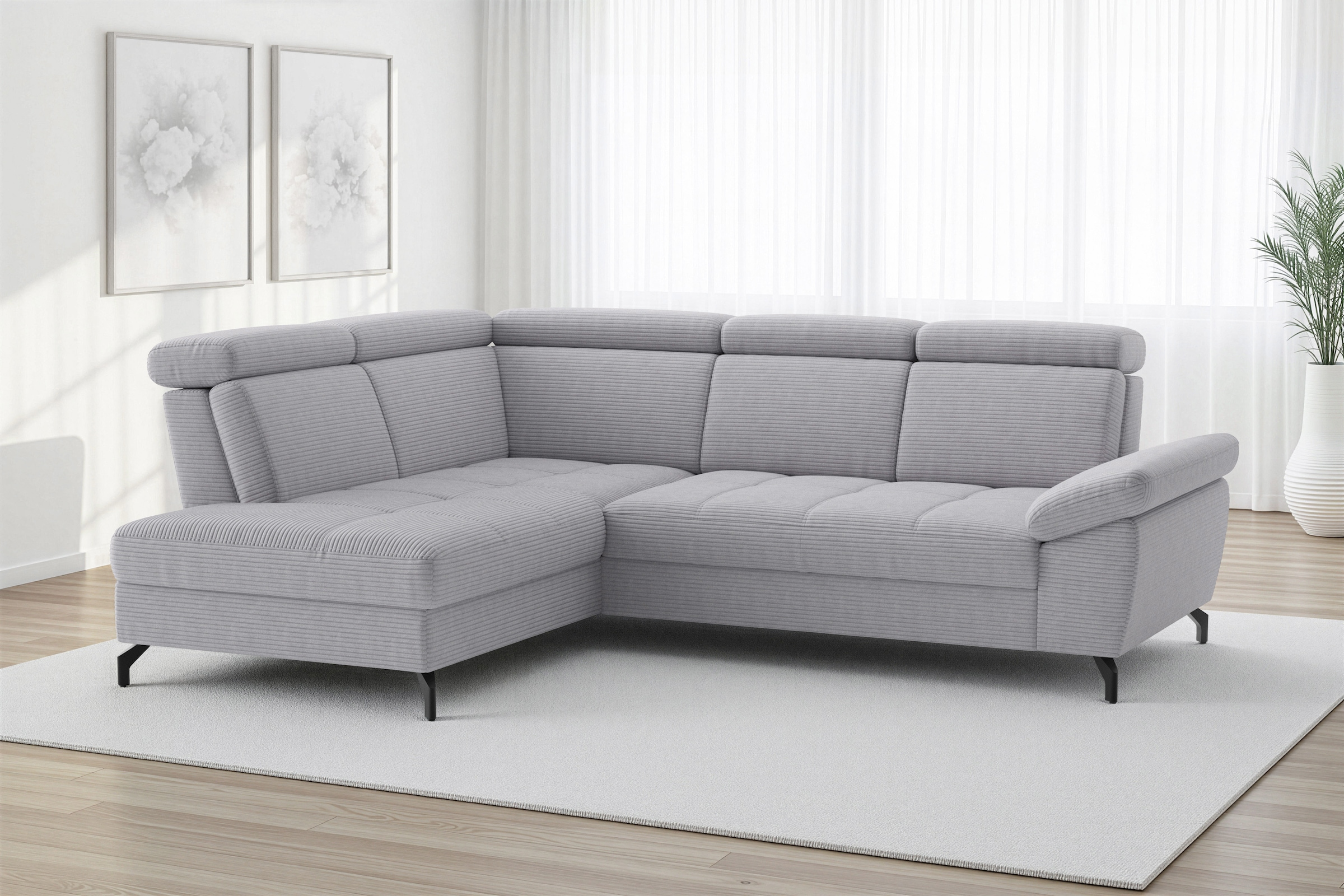 sit&more Ecksofa "Vanity; L-Form, B. 254 cm" Inkl.Sitz-,Kopf-und Armteilverstellung