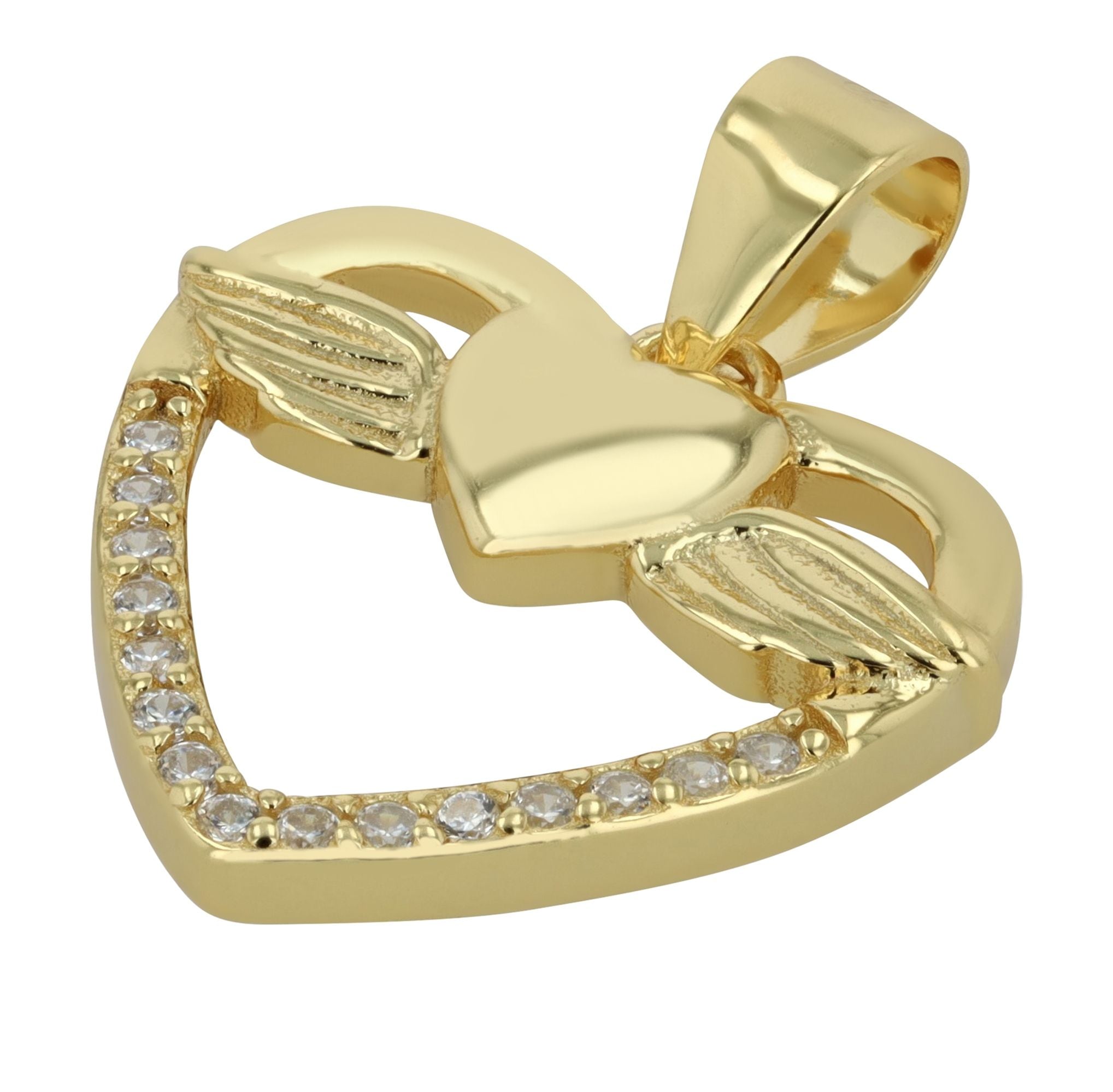 Adelia´s Kettenanhänger »Damen Anhänger – Flügel Herzanhänger aus 925 Silber« ()  Zum Verschenken – passend für viele Anlässe