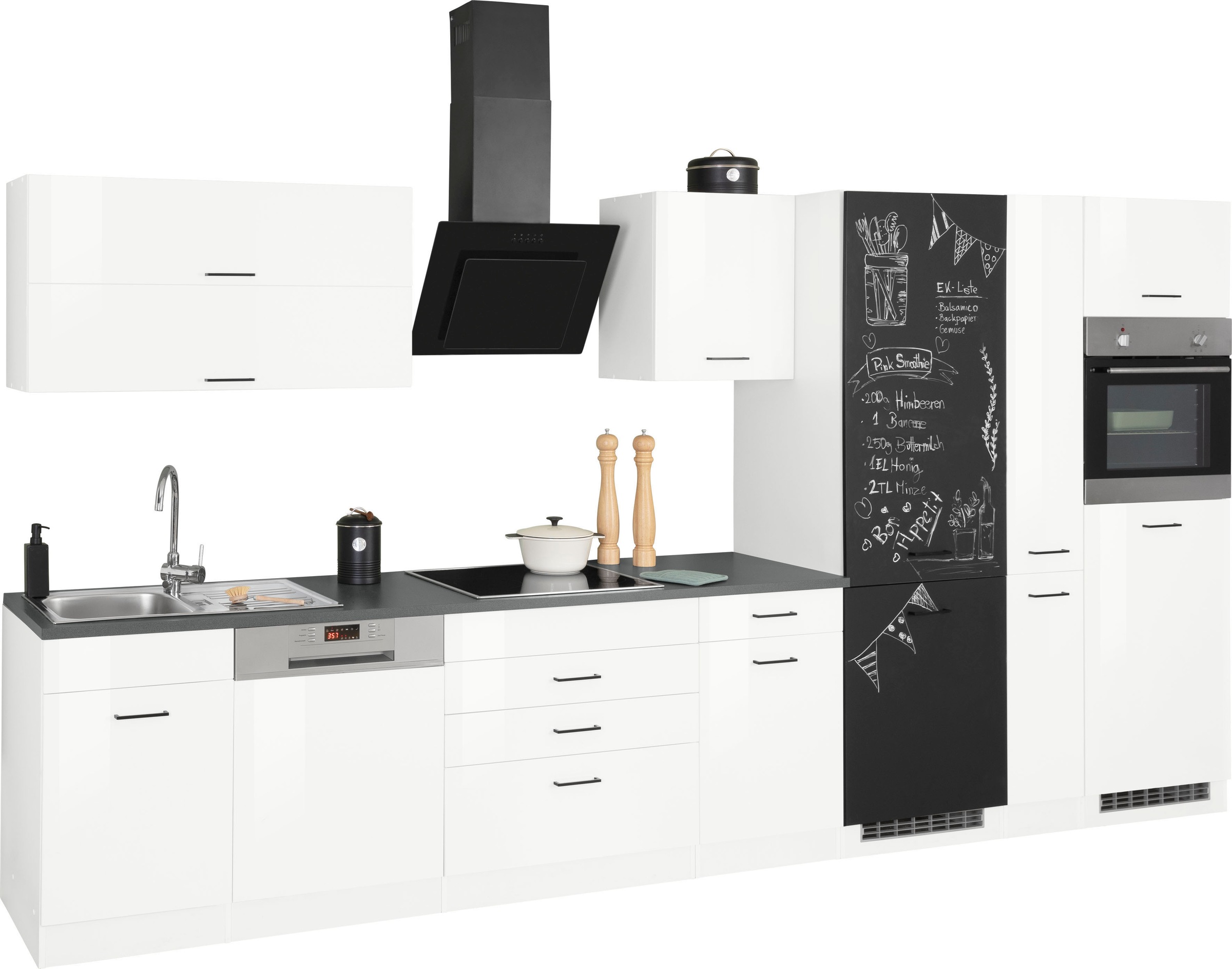 KOCHSTATION Küchenzeile »KS-Trier«, ohne E-Geräte, Breite 390 cm
