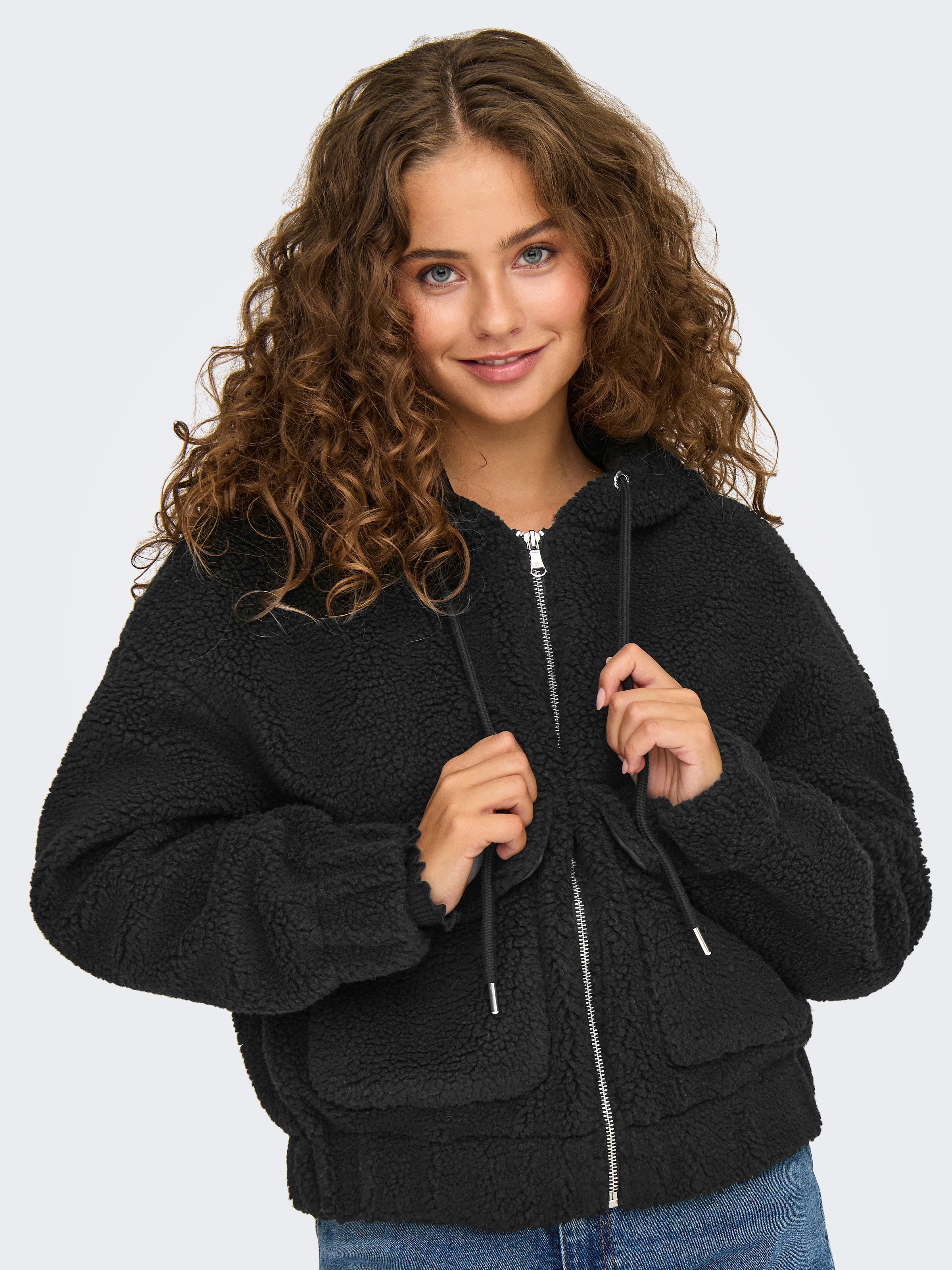 ONLY Fleecejacke "ONLTANJA TEDDY HOOD JACKET OTW NOOS", mit Kapuze günstig online kaufen