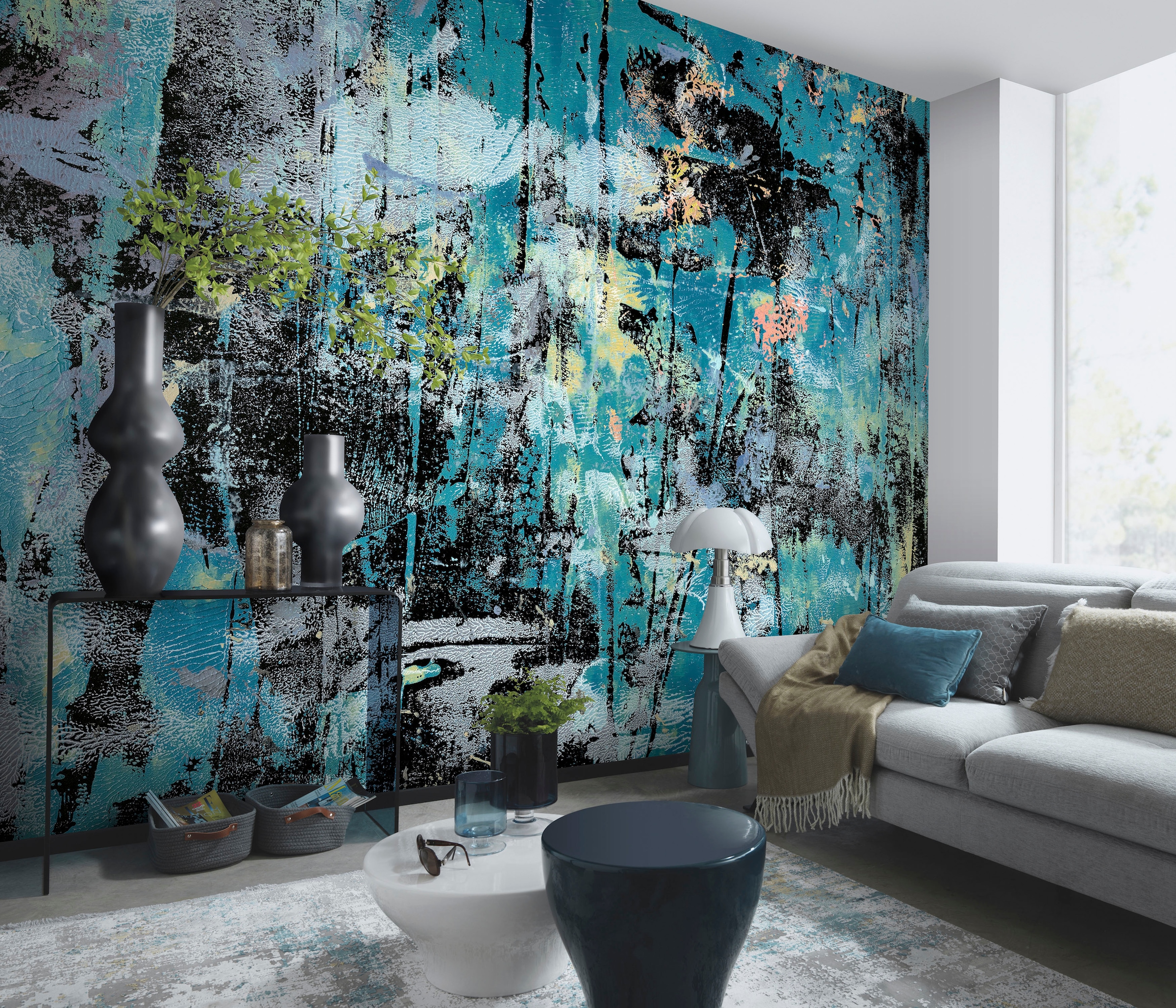 Fashion for walls Fototapete "Into the blue" Kunst texturiert Phthalate fre günstig online kaufen