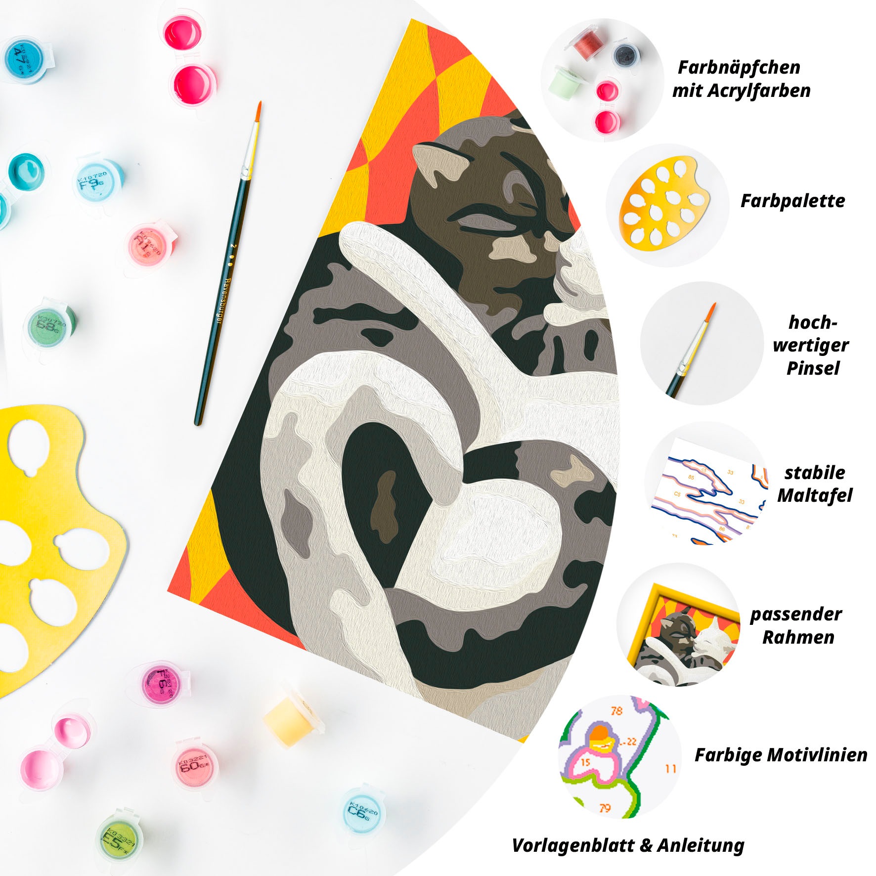 Ravensburger Malen nach Zahlen »CreArt, Katzen-Liebe«, Made in Europe