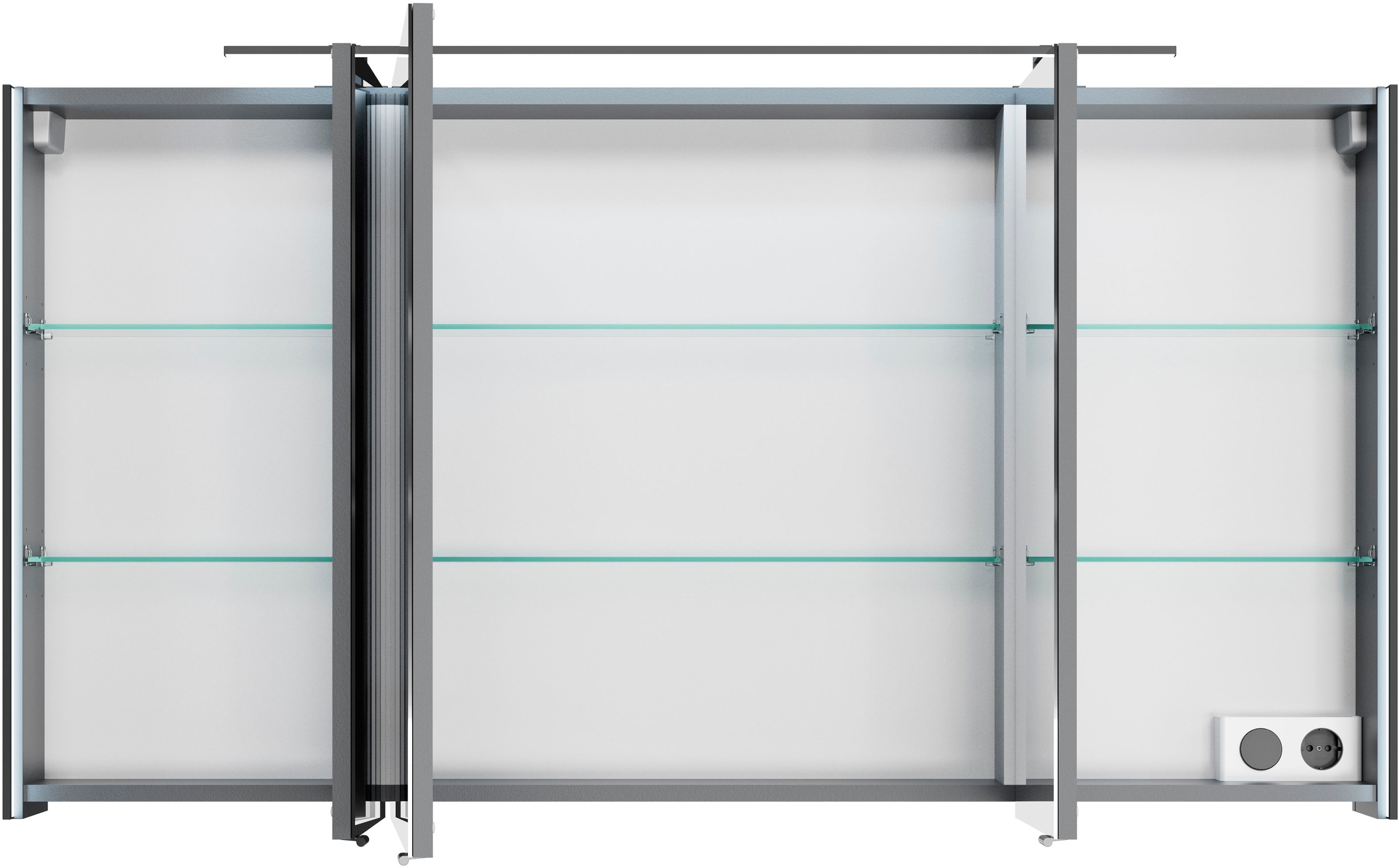 Saphir Spiegelschrank »Serie 7045 Badezimmer-Spiegelschrank inkl. LED-Beleuchtung, 3 Türen«, Badschrank 133,2 cm breit, inkl. LEDplus Schalter und Türdämpfer