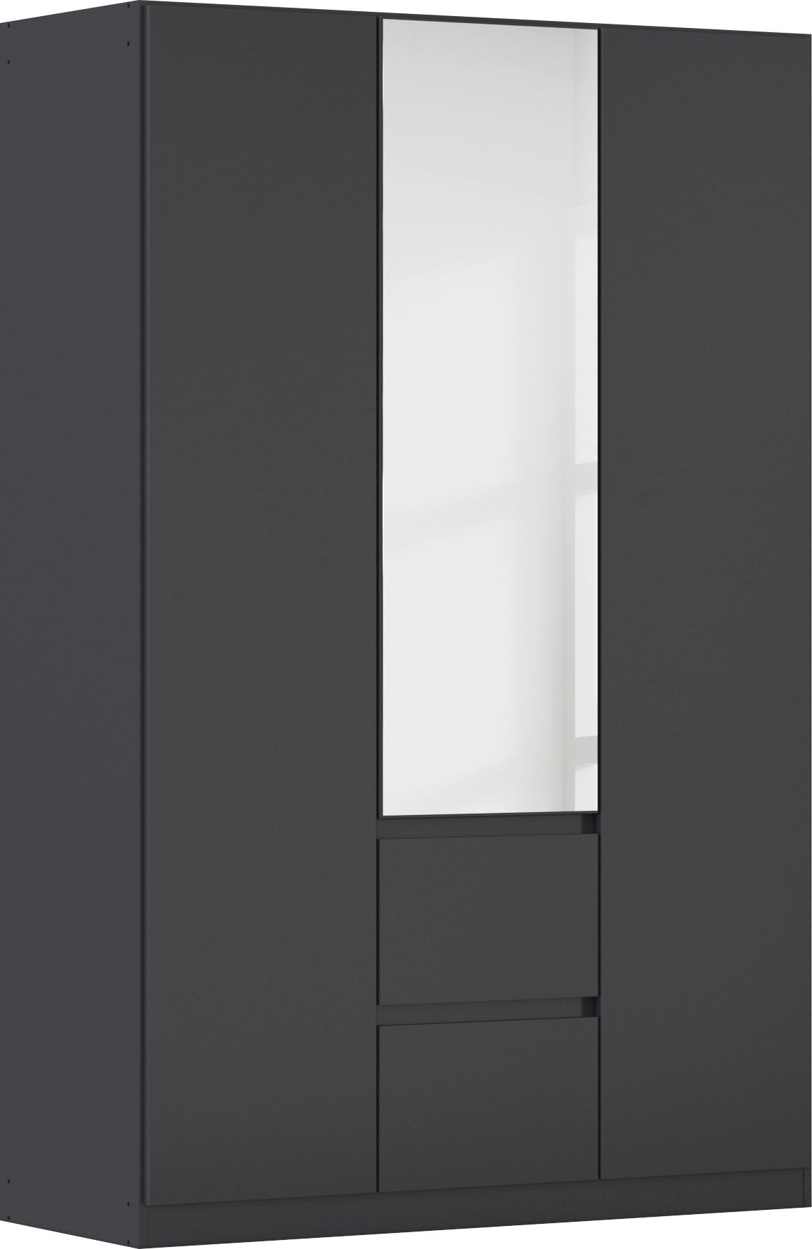 Drehtürenschrank RAUCH, B:136cm H:210cm T:54cm, grau, Holzwerkstoff, Schränke, "Kleiderschrank Schrank mit Spiegel Garderobe Garderobenschrank