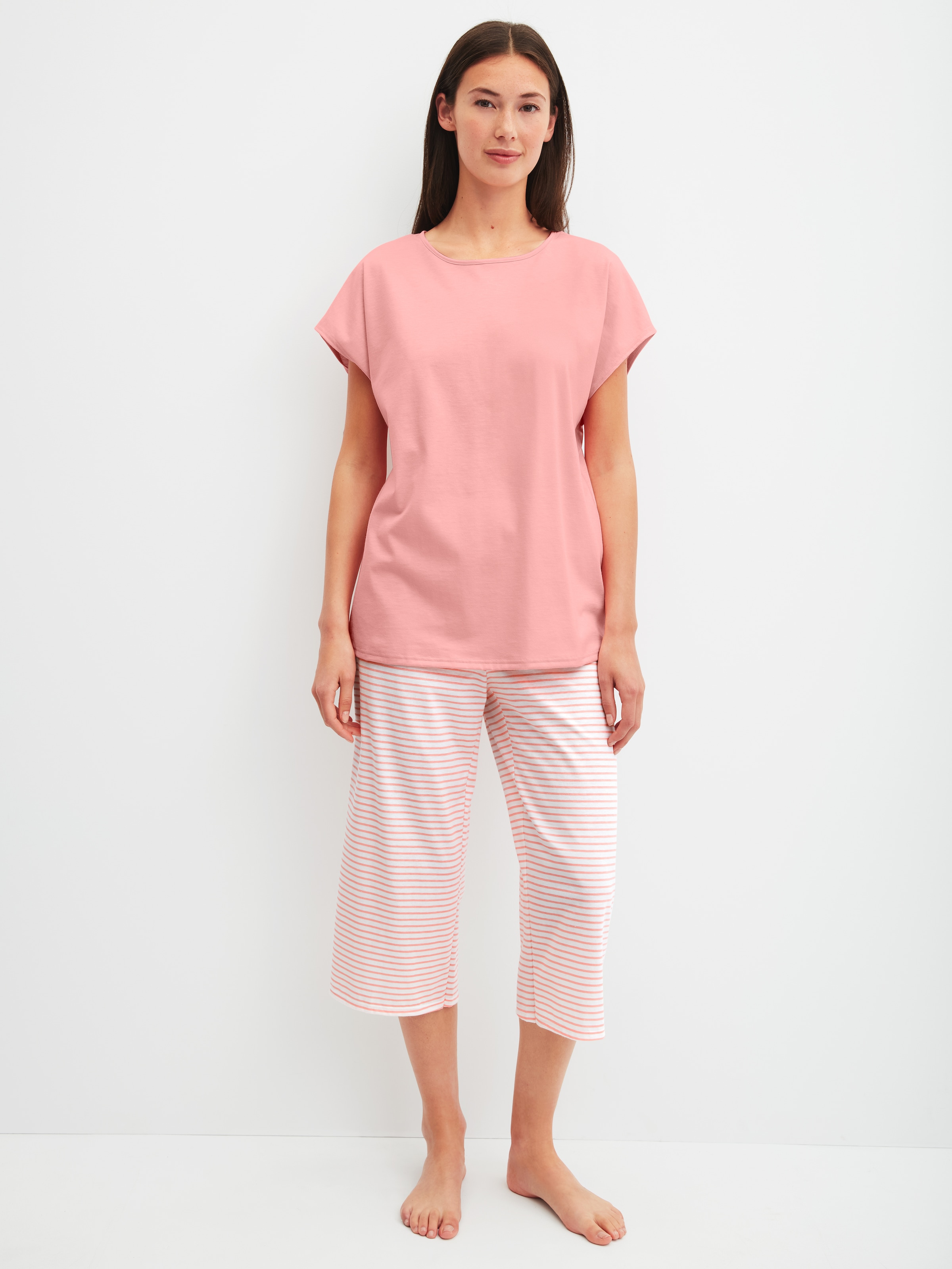 CALIDA Capri-Pyjama "Lovely Nights" 2 mit kurzem Arm und Rundhalsausschnitt günstig online kaufen