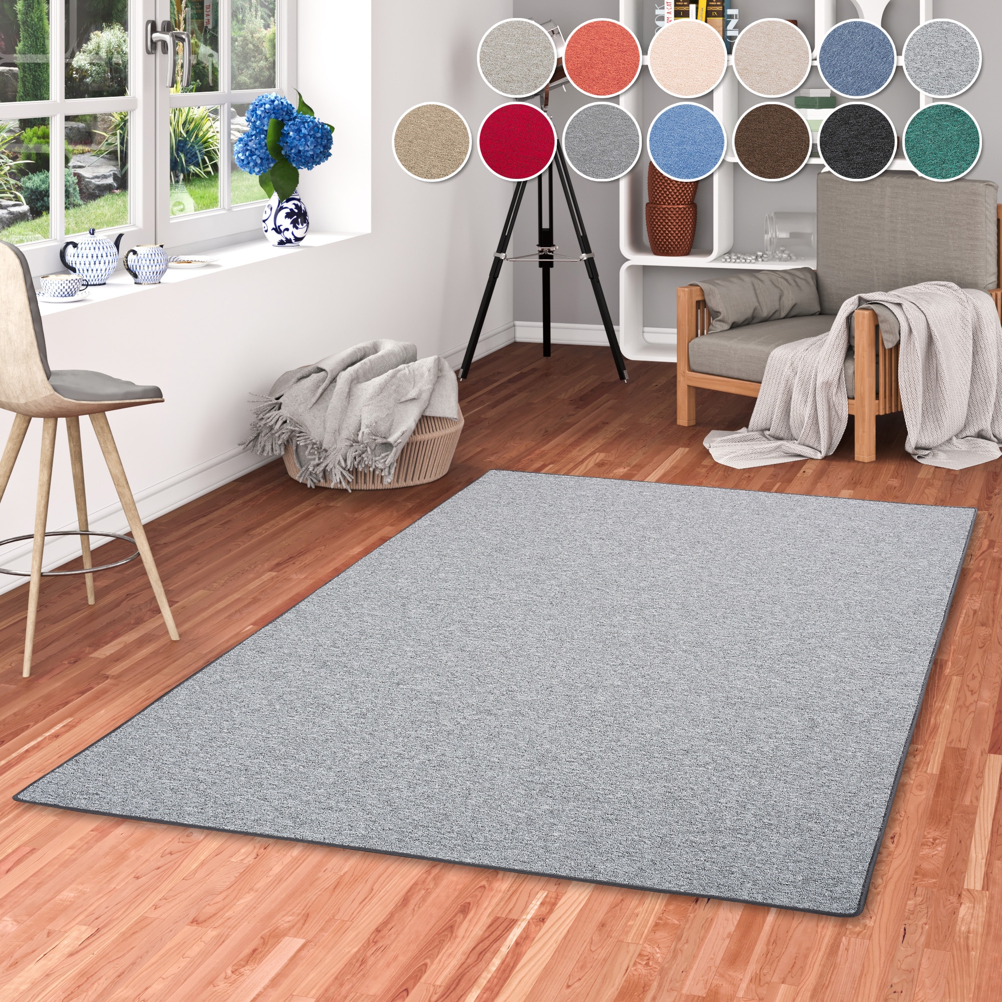OTTO home Teppich "Fortis, Schlinge, Made in Netherlands" rechteckig 5 mm Höhe Uni Farben, gekettelt, auch als Läufer, strapazierfähig, Wohnzimmer