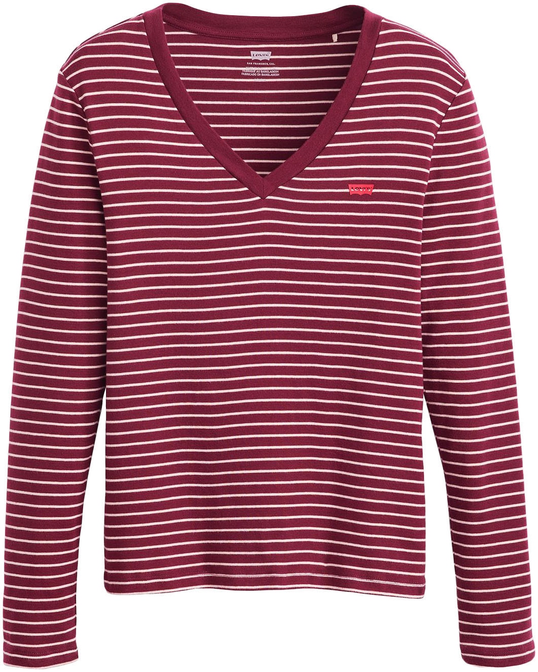 Levi's® Langarmshirt »ESSENTIAL HM LS VNECK«, mit Streifenmuster