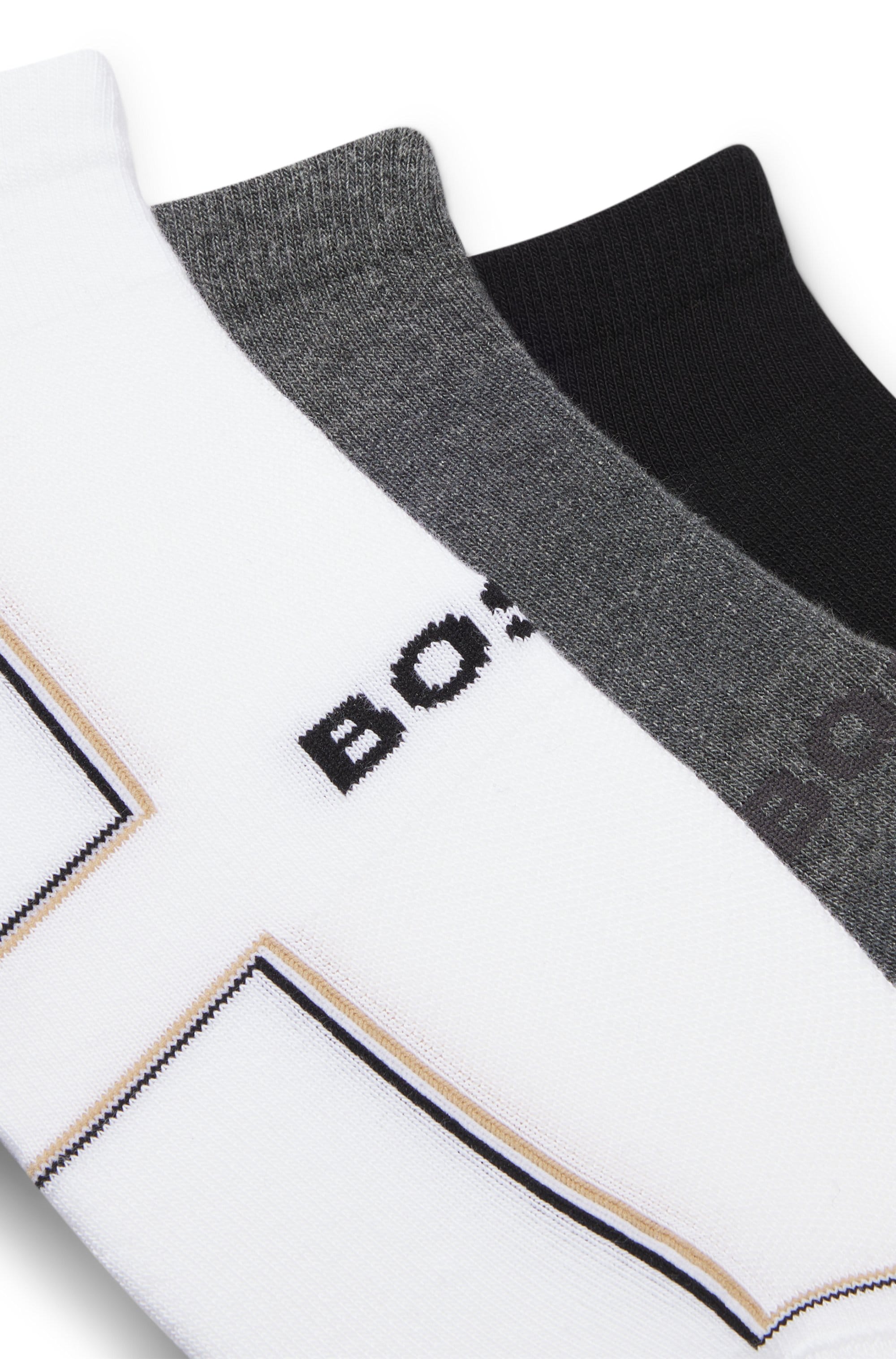 BOSS Sneakersocken »3PAS iconic plush CC«, (3 Paar), kontrastfarbene Details