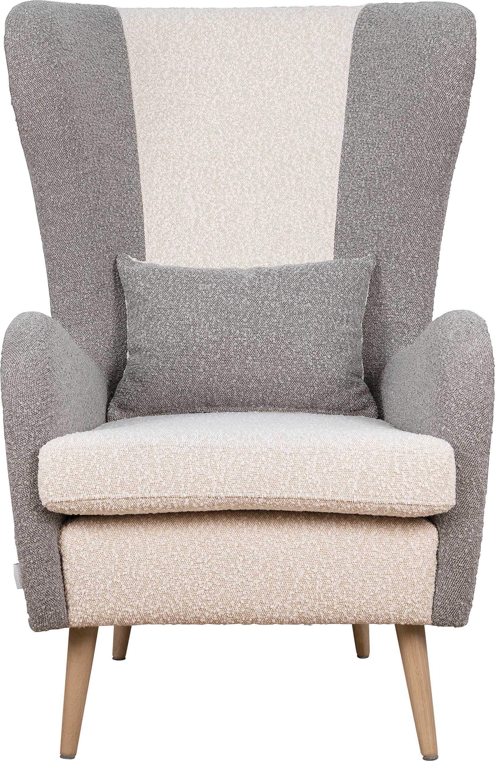 OTTO home Sessel "Salla Bezug Bouclé oder Struktur fein, Ohrensessel" wahlweise mit oder ohne Hocker; großer Sessel: Maße B/T/H: 78/94/118cm