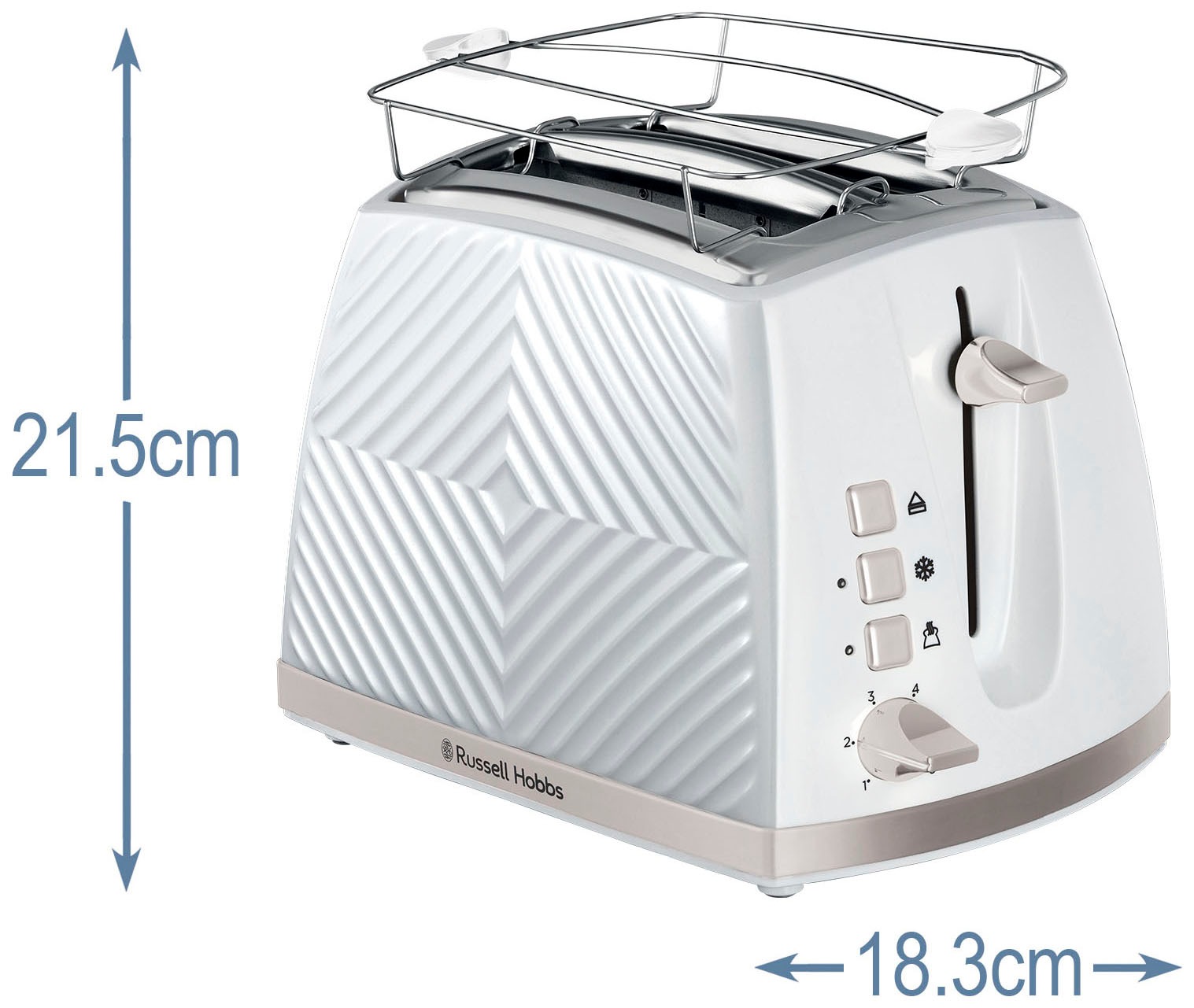 RUSSELL HOBBS Toaster »Groove 26391-56«, 2 lange Schlitze, für 2 Scheiben, 850 W, weiß, 850 Watt - 6 Bräunungsstufen