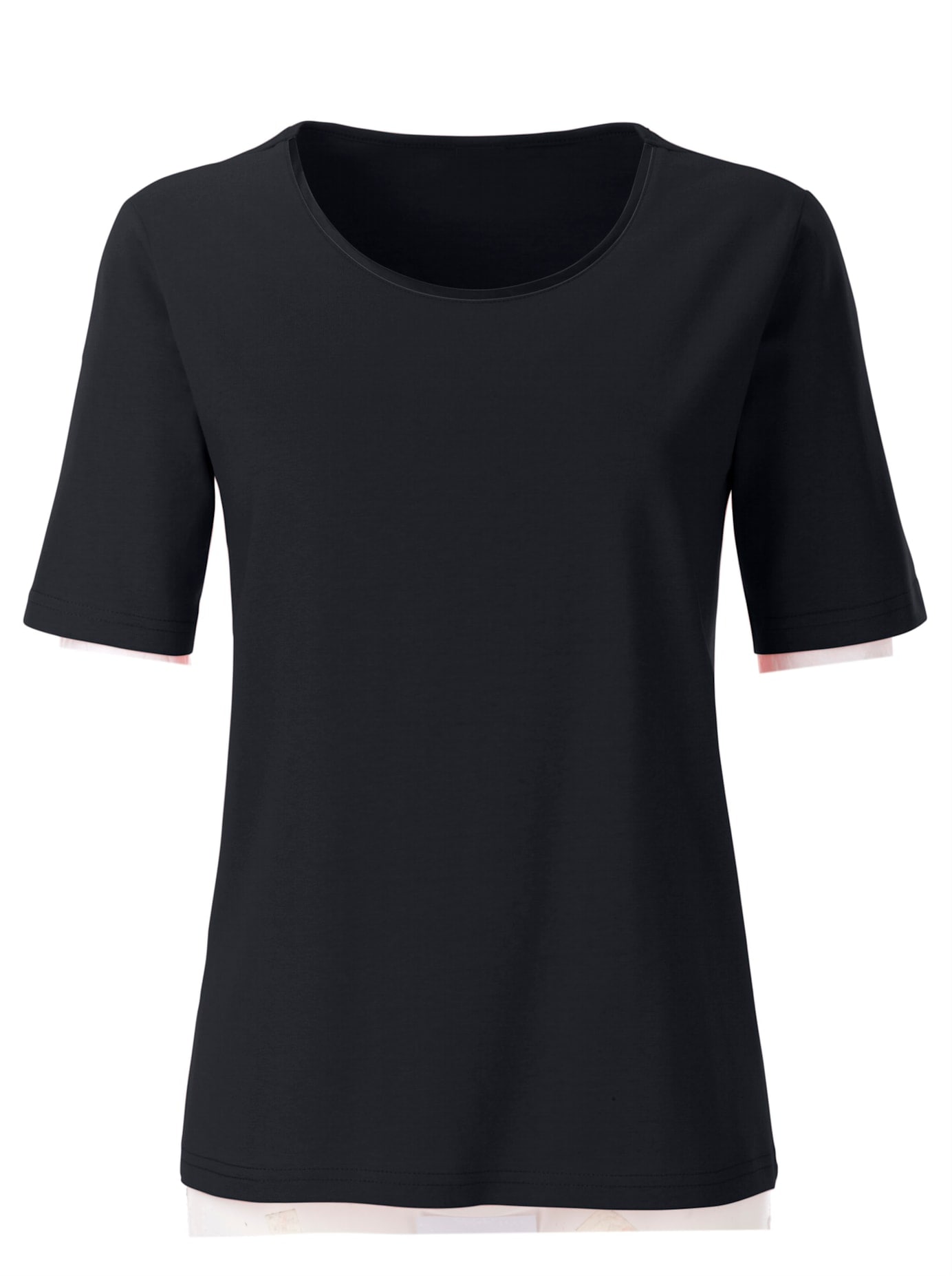 Rundhalsshirt CASUAL LOOKS "Shirt", Damen, Gr. 48, schwarz, 100% Baumwolle, unifarben, Rundhals, Shirts Rundhalsshirt