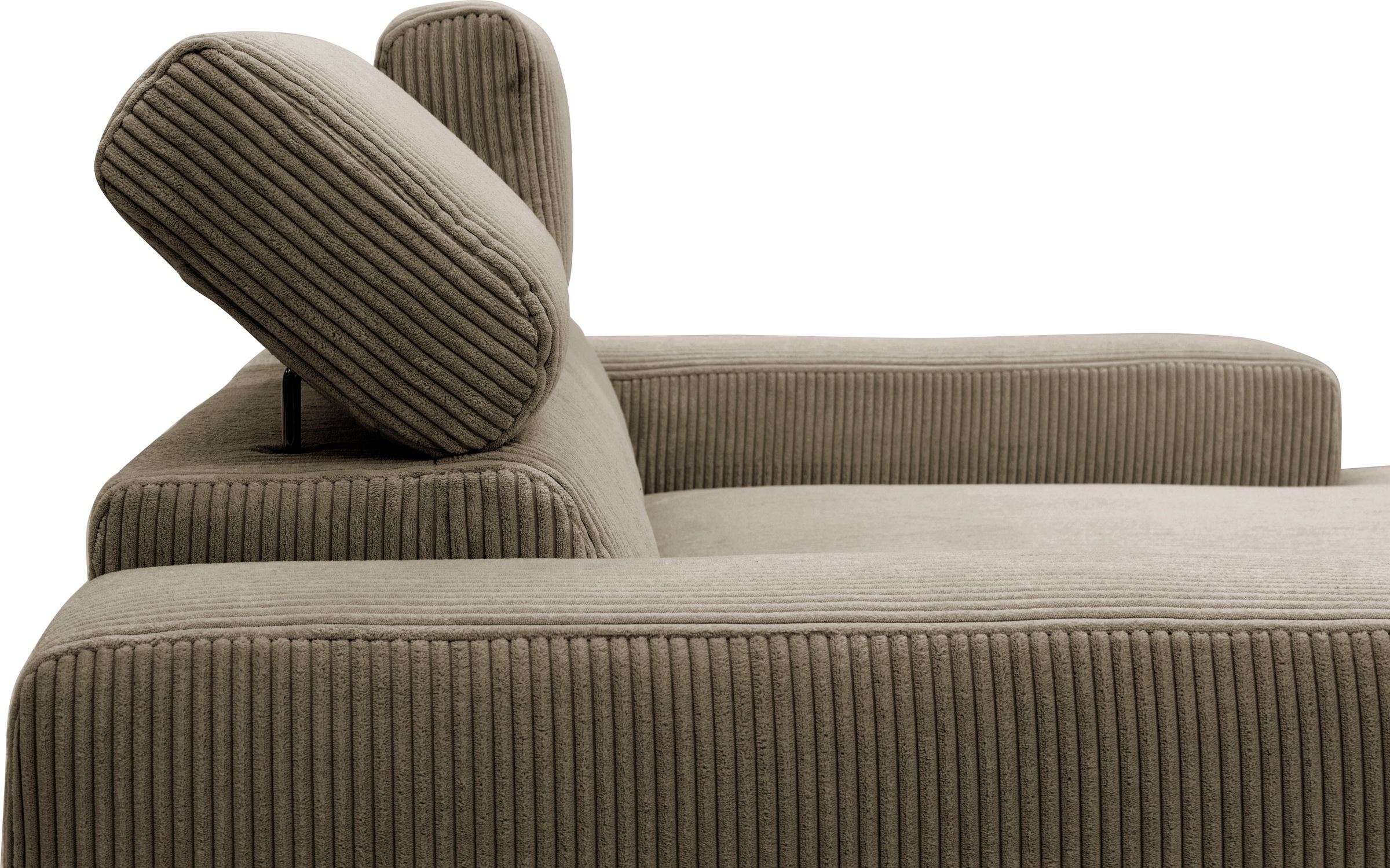 DOMO collection Ecksofa »Brandon kleine Ausführung B/T/H: 214/100/80 cm«, Mit Kopfteilverstellung, auch in Leder und Cord, L-Form