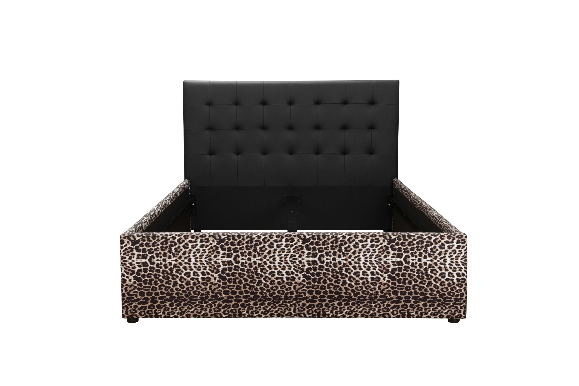 Home affaire Polsterbett »Hamar-Leo, Jugendbett, Kunstleder mit Veloursstoff«, (Liegefläche 140 cm x 200 cm, Belastbarkeit 250 KG), Leoparden-Optik, stylisches Design, hohe Belastbarkeit!