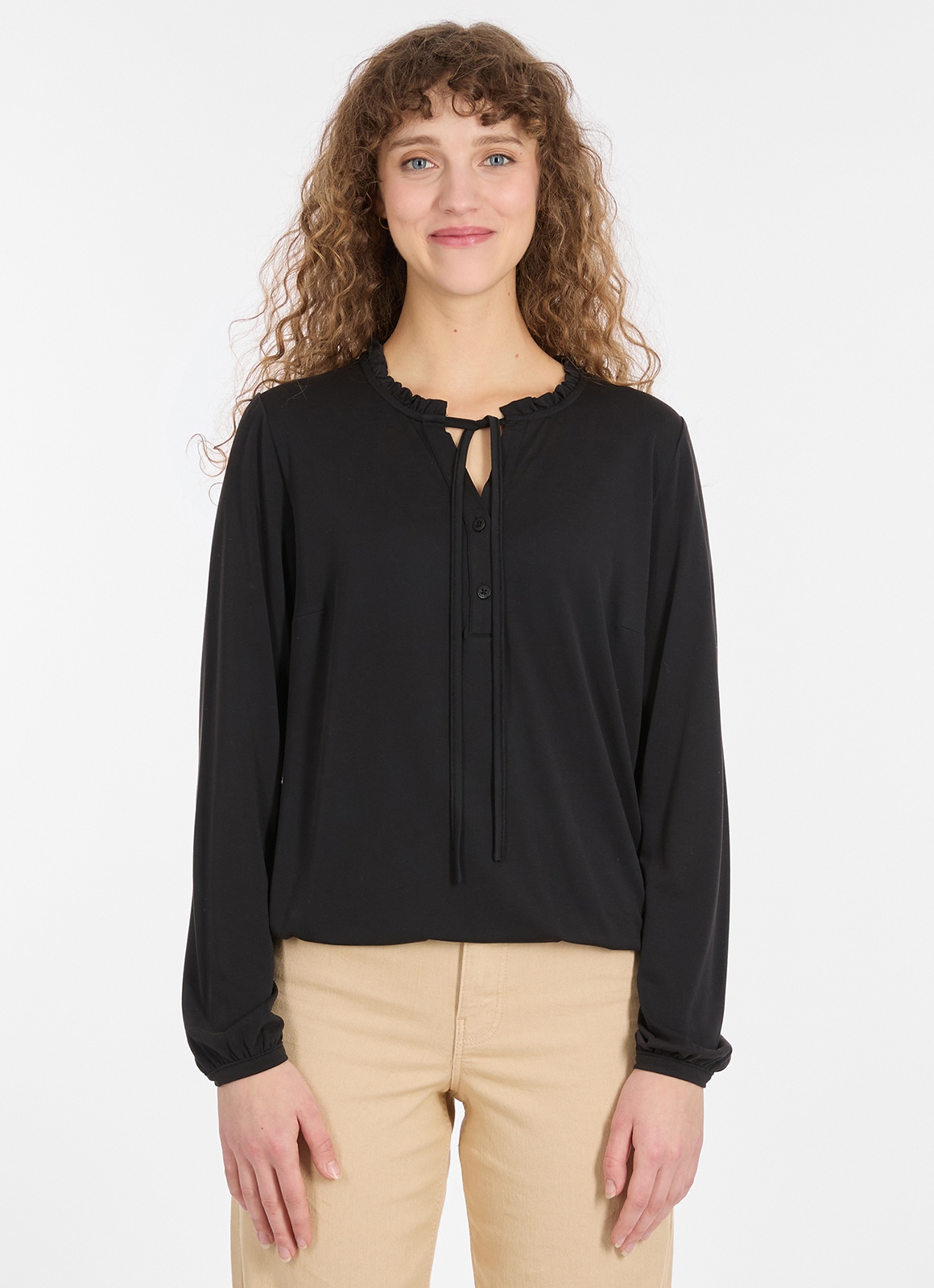 Ragwear Langarmshirt "ONELIA" casual Stil, aus Modal und Polyester, figurumspielende Passform