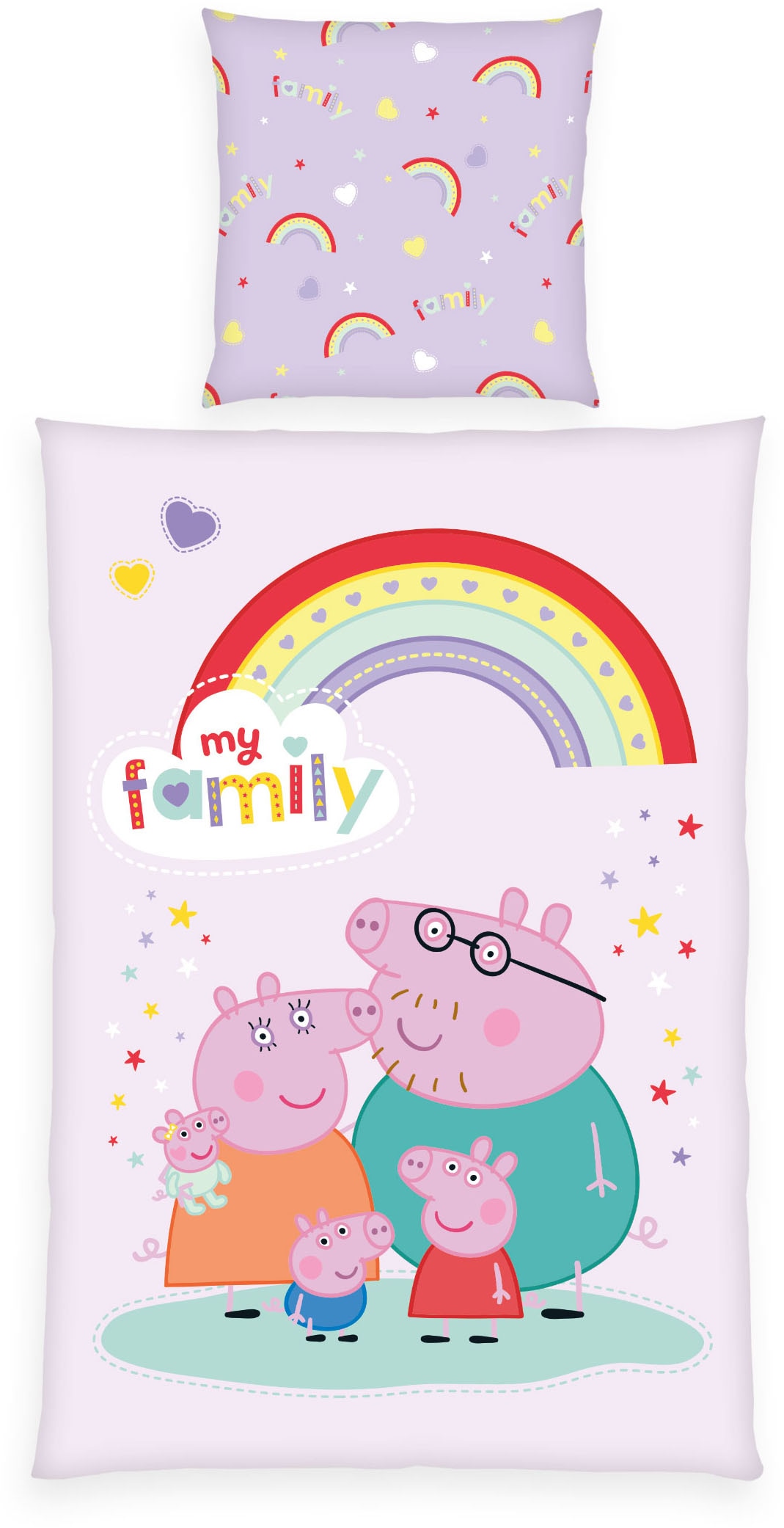 Peppa Pig Wendebettwäsche "Peppa Pig" 2 Stk. tlg. mit fröhlichem Design günstig online kaufen