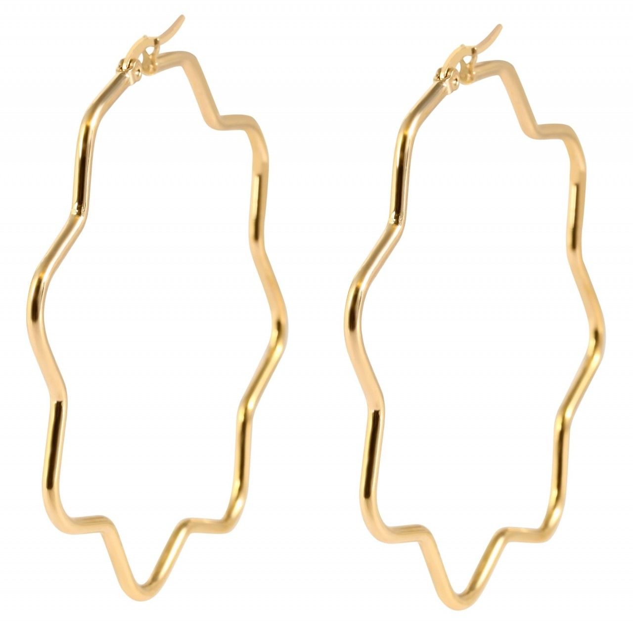 Adelia´s Paar Creolen »Damen Creolen aus poliertem Edelstahl mit Blume - - Ø 65 mm«