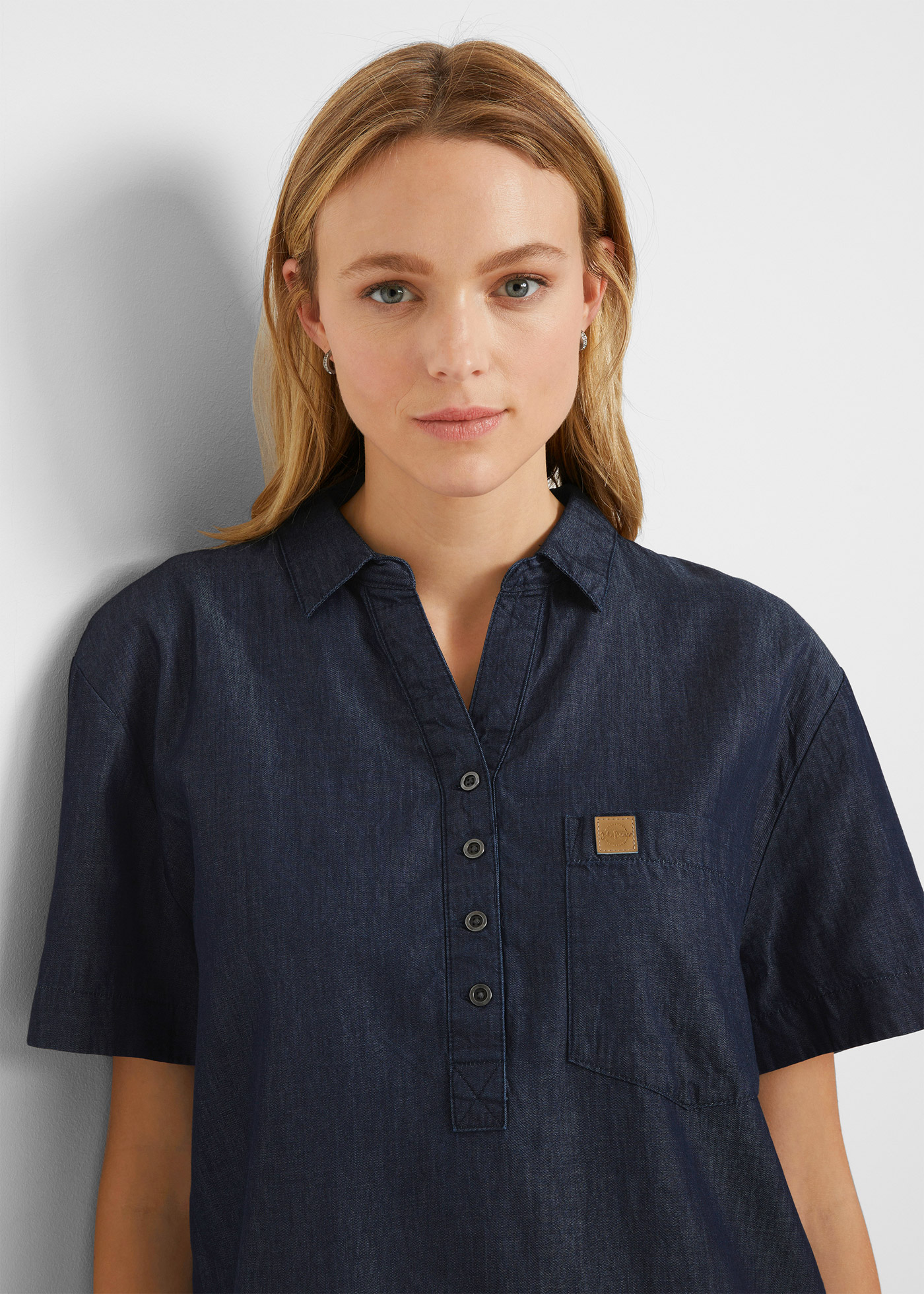 Thumbnail - bonprix Jeanskleid Brusttasche Casual, aus Baumwolle, Oversize Passform