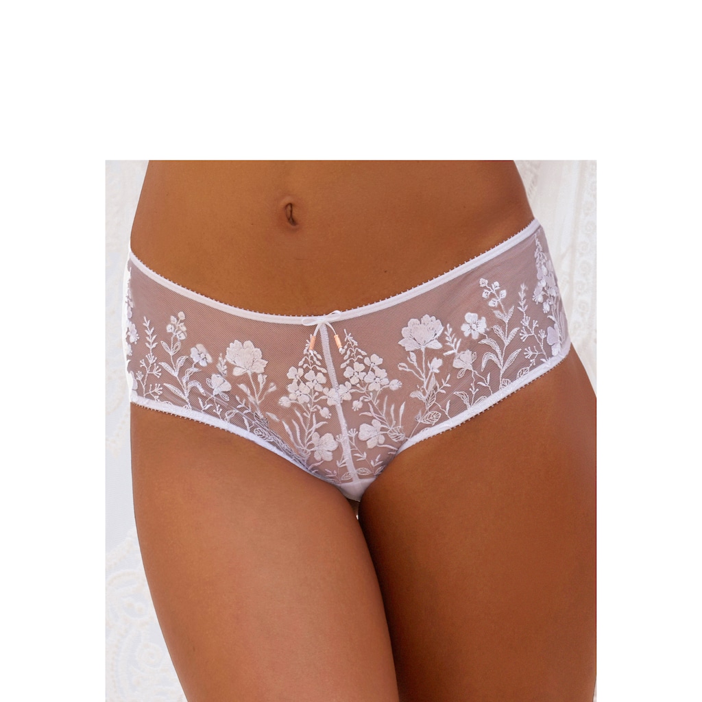 LASCANA Stringpanty »Maria«, mit bunten Blumen aus Stickereispitze