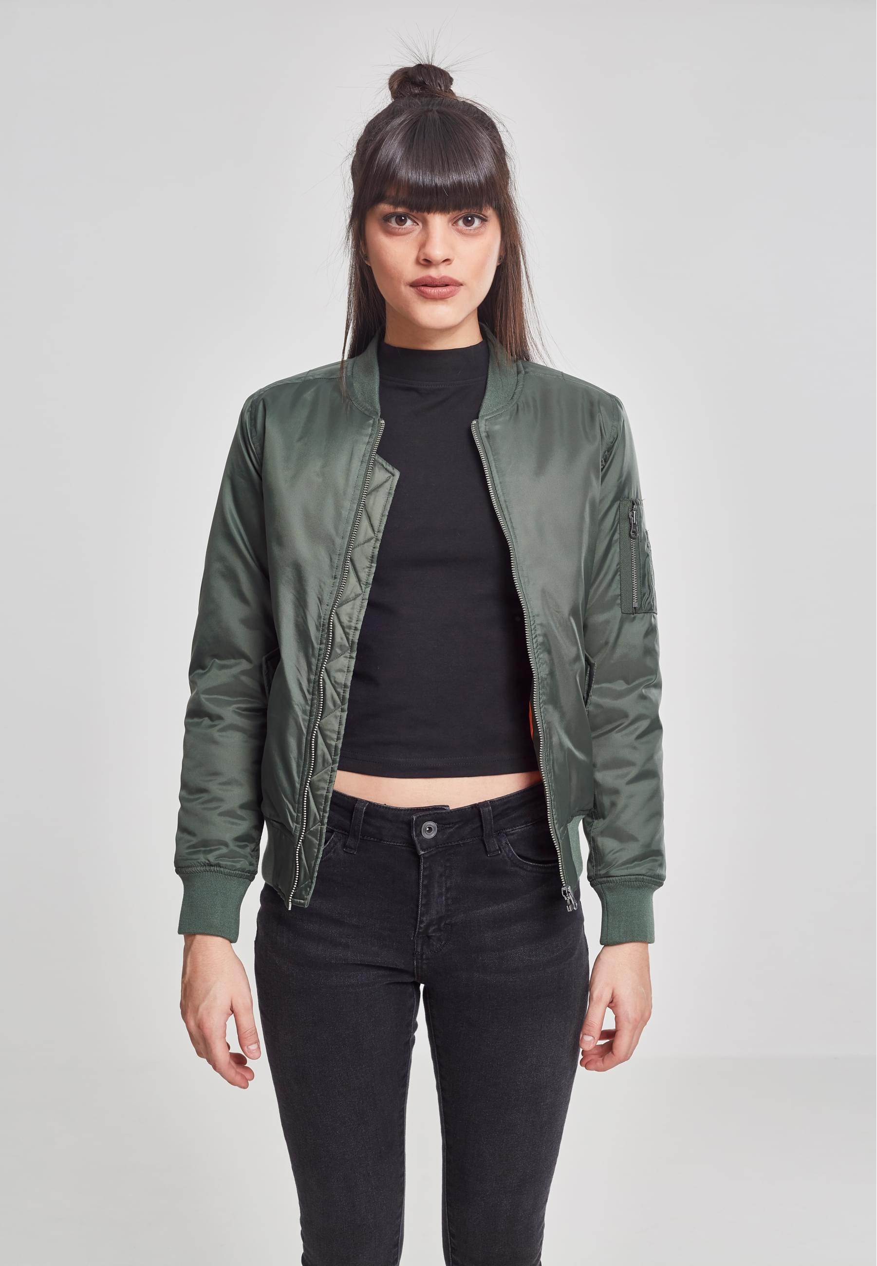 URBAN CLASSICS Allwetterjacke »Urban Classics Damen Ladies Basic Bomber Jacket«, (1 St.), ohne Kapuze