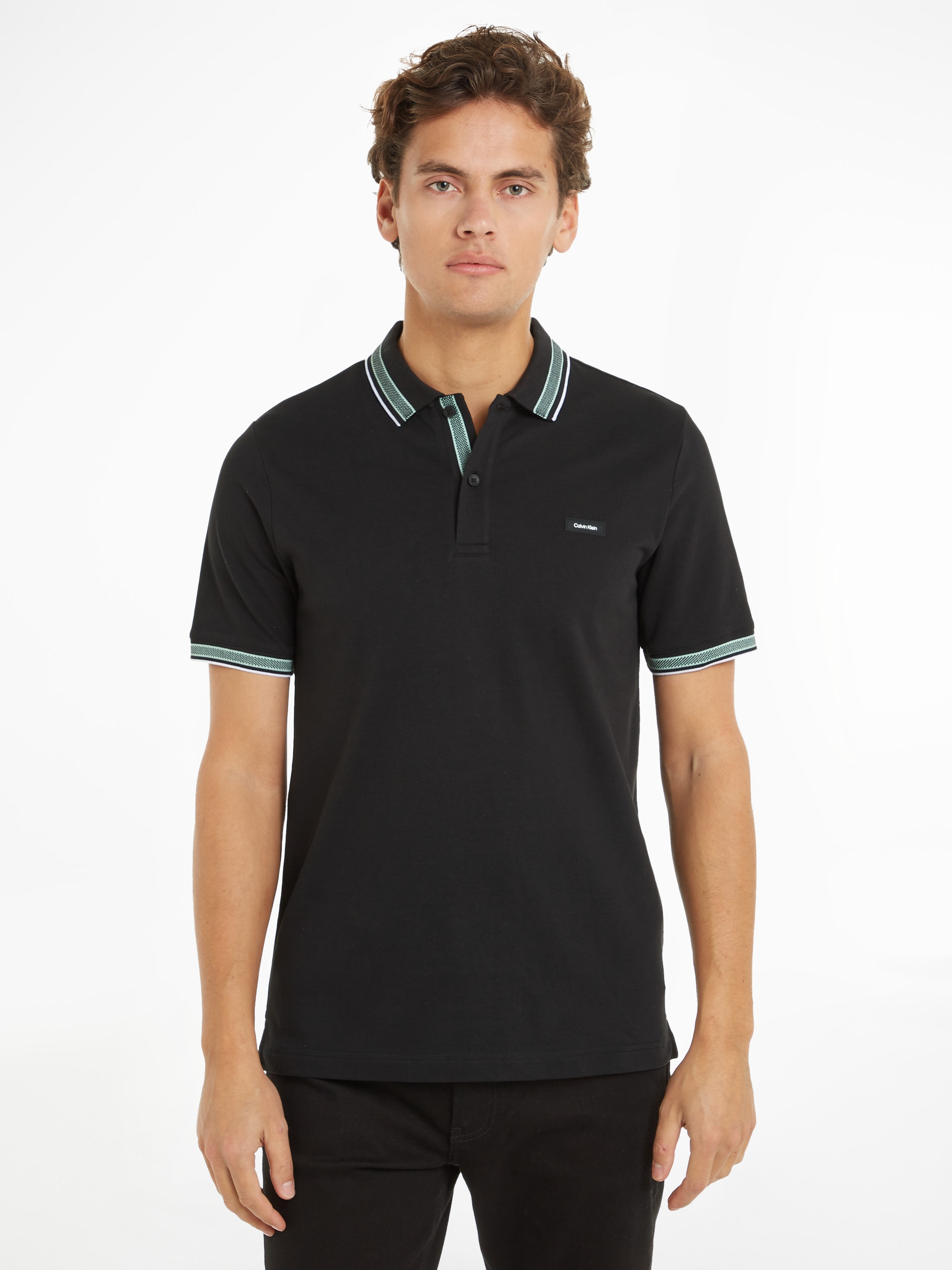 Calvin Klein Poloshirt "STRETCH PIQUE MULTI TIPPING POLO", mit Logoschriftzug