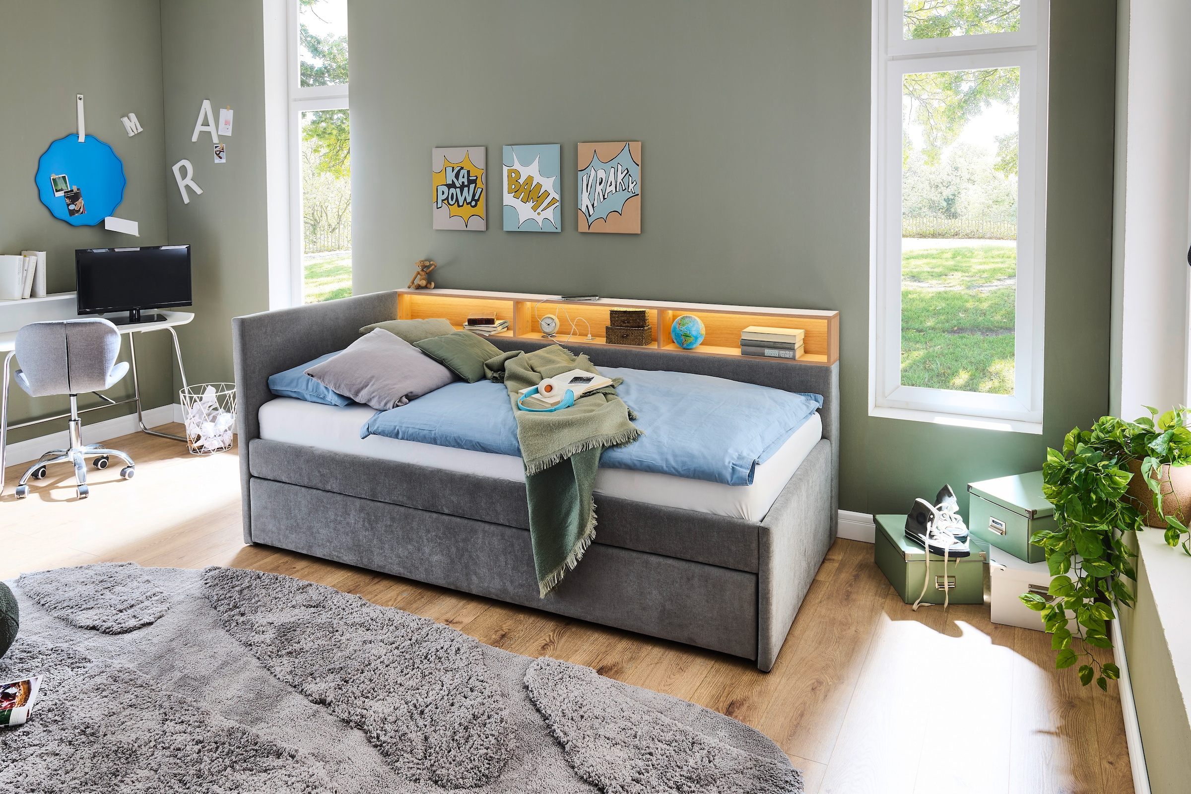 meise.möbel Kinderbett »UNO, Polsterbett wahlweise mit Tandemliege oder Stauraum-Schublade« Liegefläche 90x200, 120x200, 140x200cm