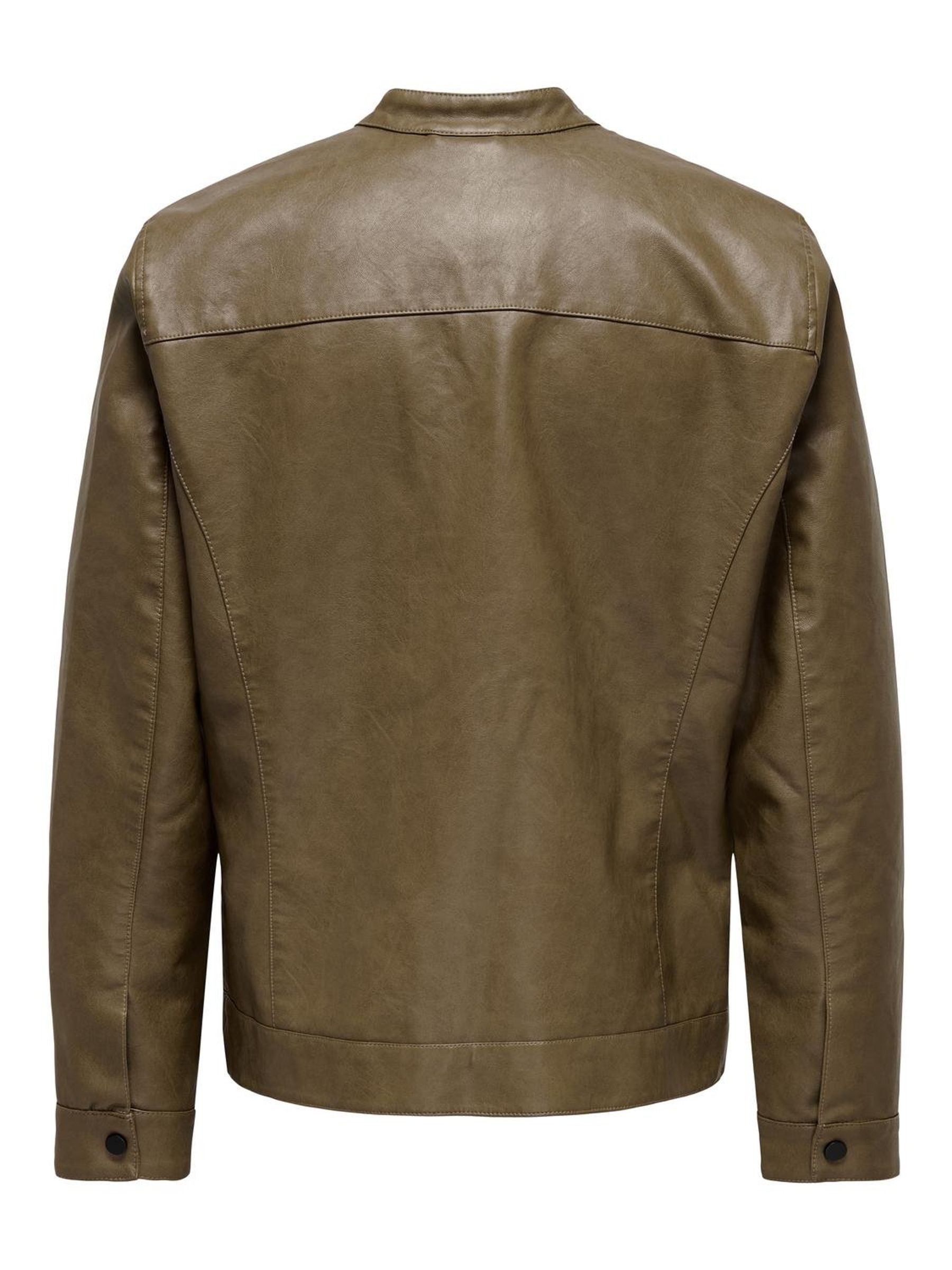 ONLY & SONS Bikerjacke »MIKE PU RACER JACKET«, ohne Kapuze