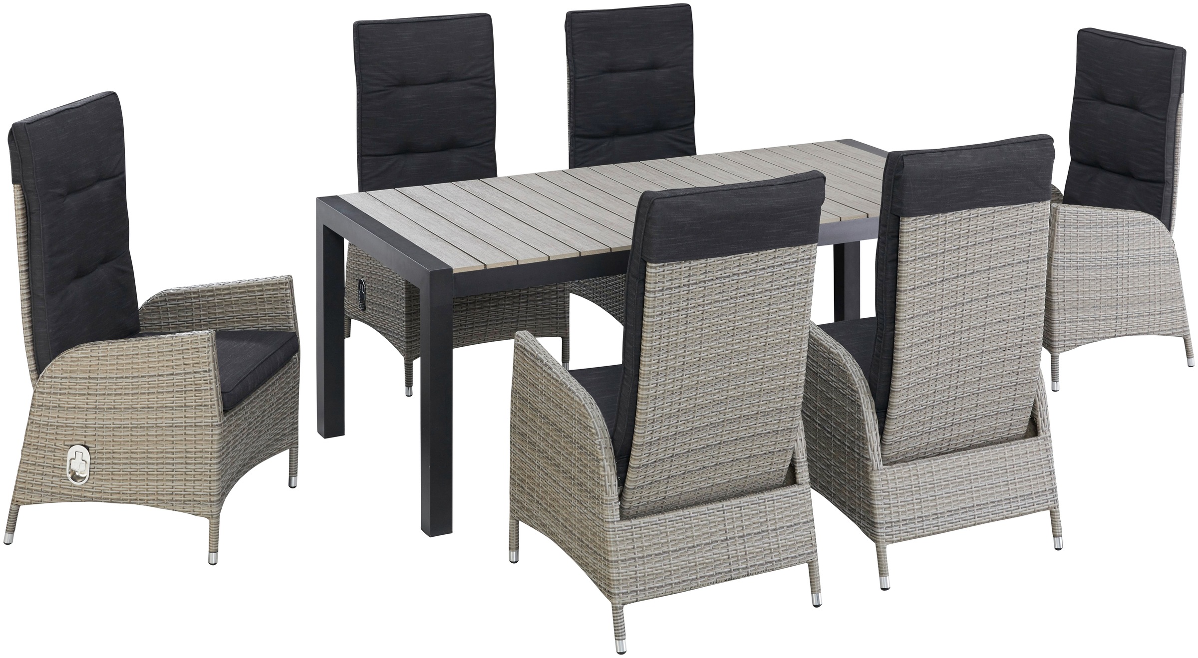 Konifera Alva Garden Dining Set Black/Natural 3