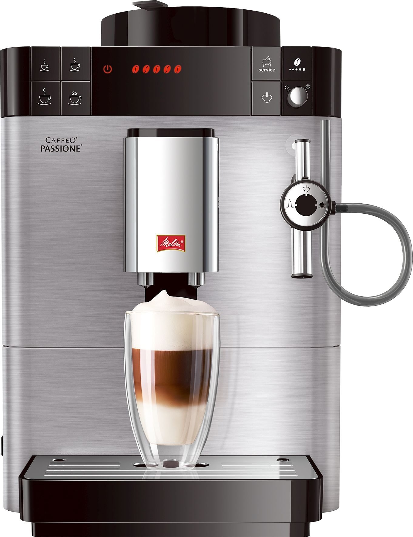 Melitta Kaffeevollautomat »Passione® F54/0-100, Edelstahl«, Moderne gemahlene tassengenau Bohnen frisch BAUR Edelstahl-Front, 