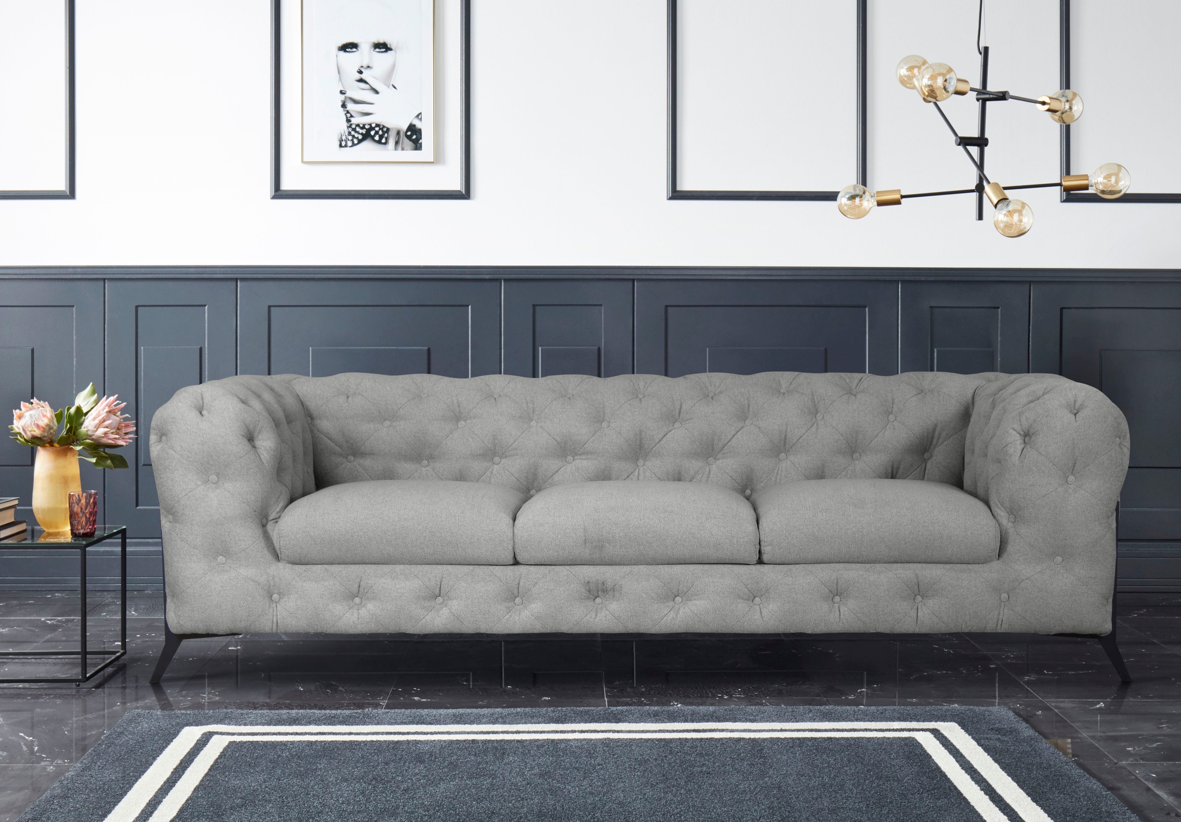 Home affaire Chesterfield-Sofa "Amaury" aufwändige Knopfheftung, moderne Ch günstig online kaufen