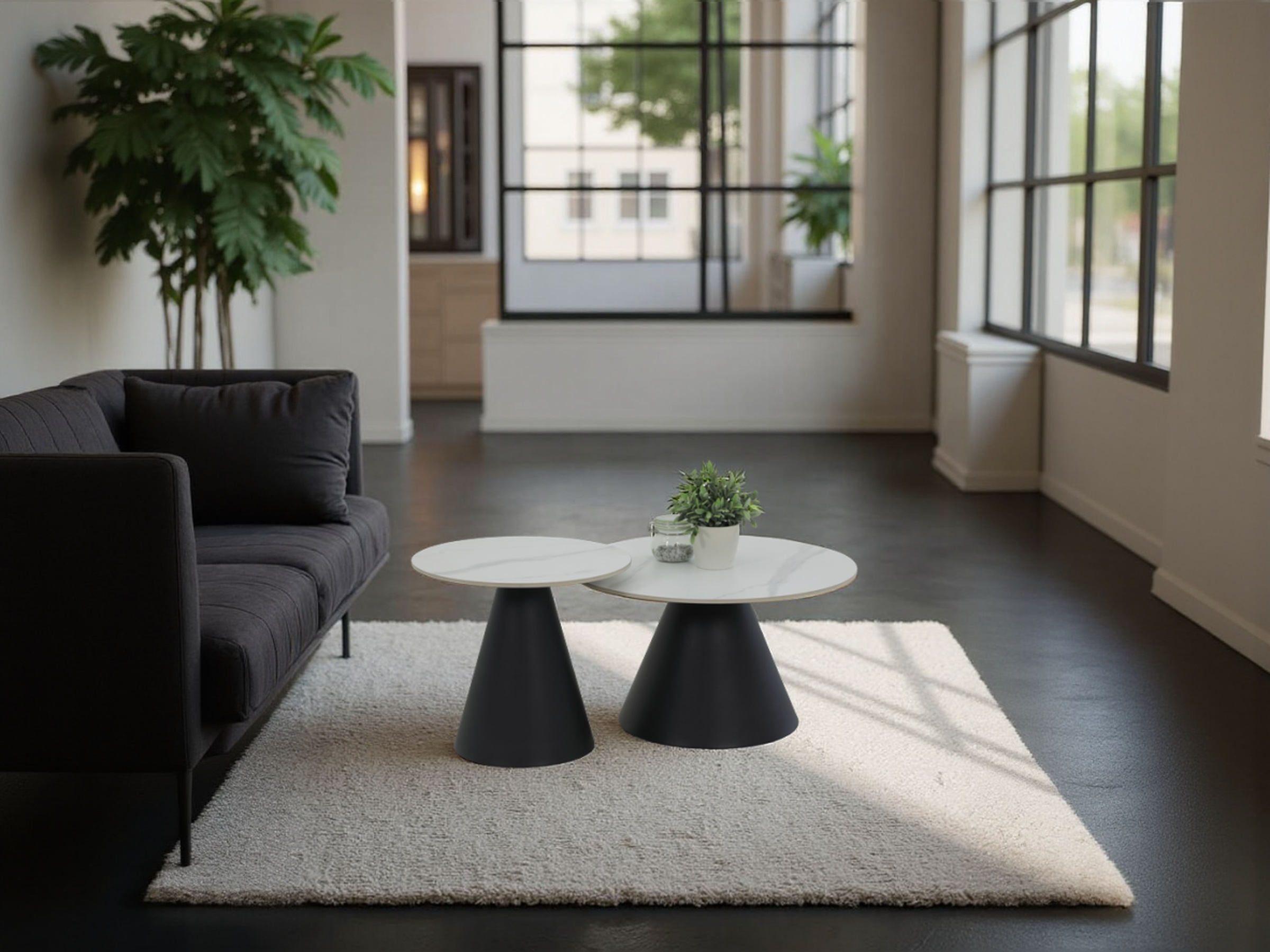 HELA Couchtisch "DUSTIN" Set, 2 Stk. tlg. 2er Set Couchtisch; rund; Sintere günstig online kaufen