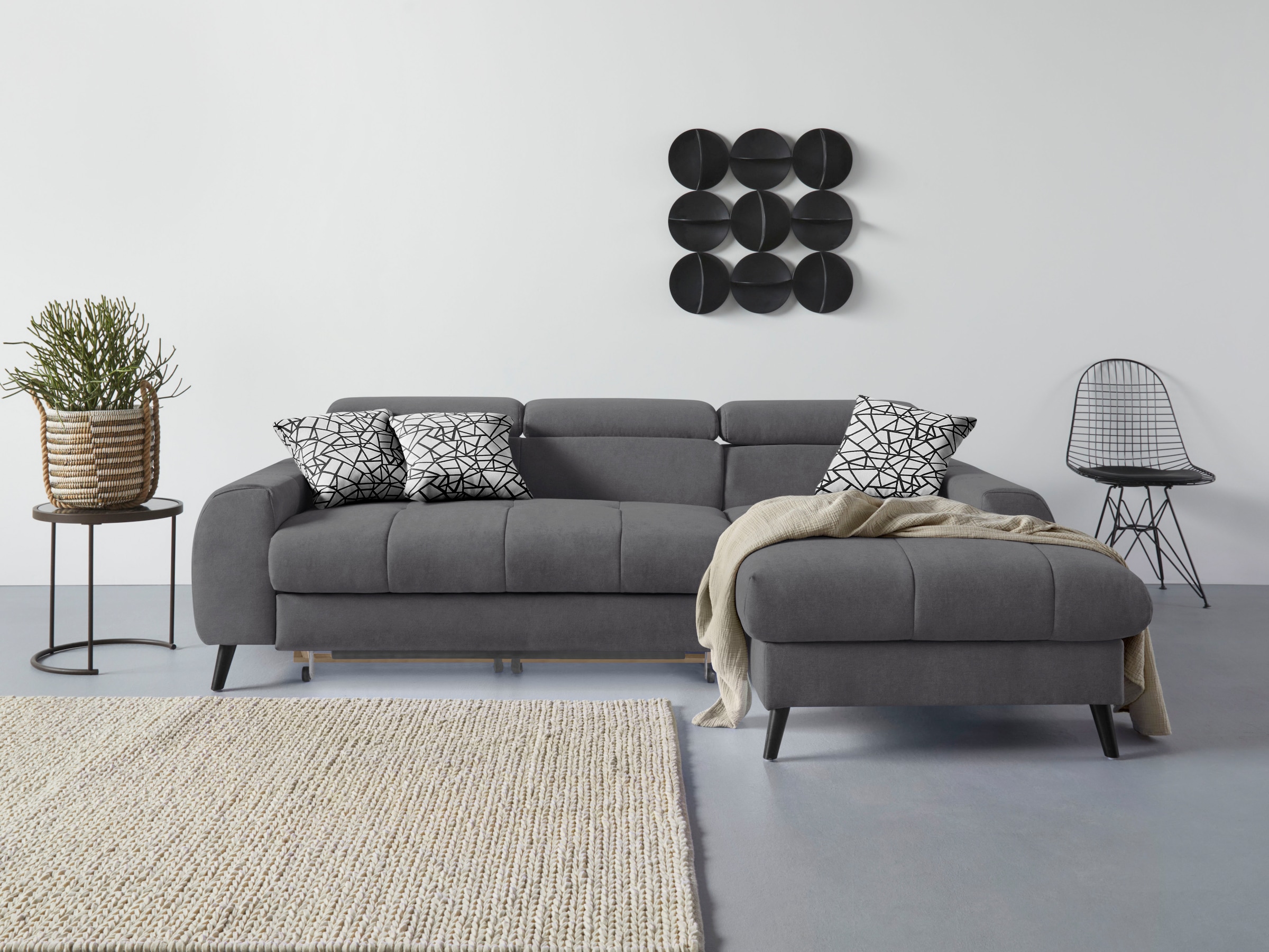 COTTA Ecksofa "Mia L-Form", 3-tlg.-Kissen-Set, Recamiere, wahlweise mit ode günstig online kaufen