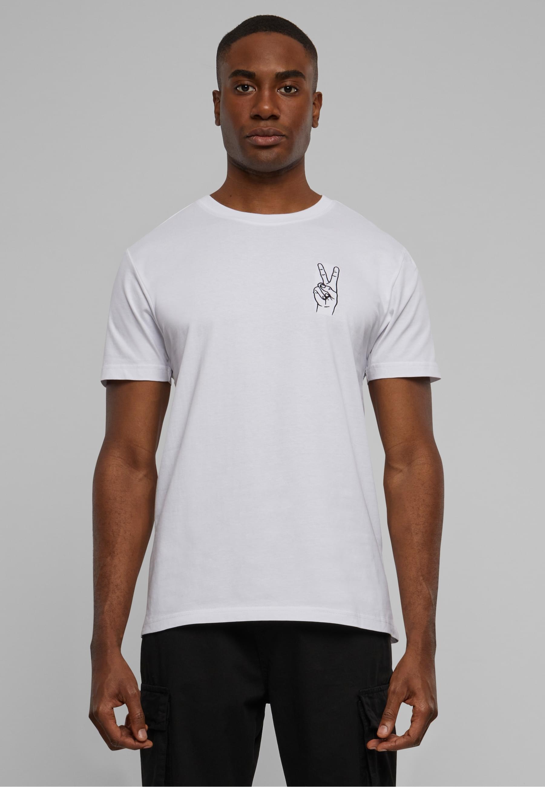 MisterTee T-Shirt »MisterTee Herren Peace Sign Tee EMB«, (1 tlg.)