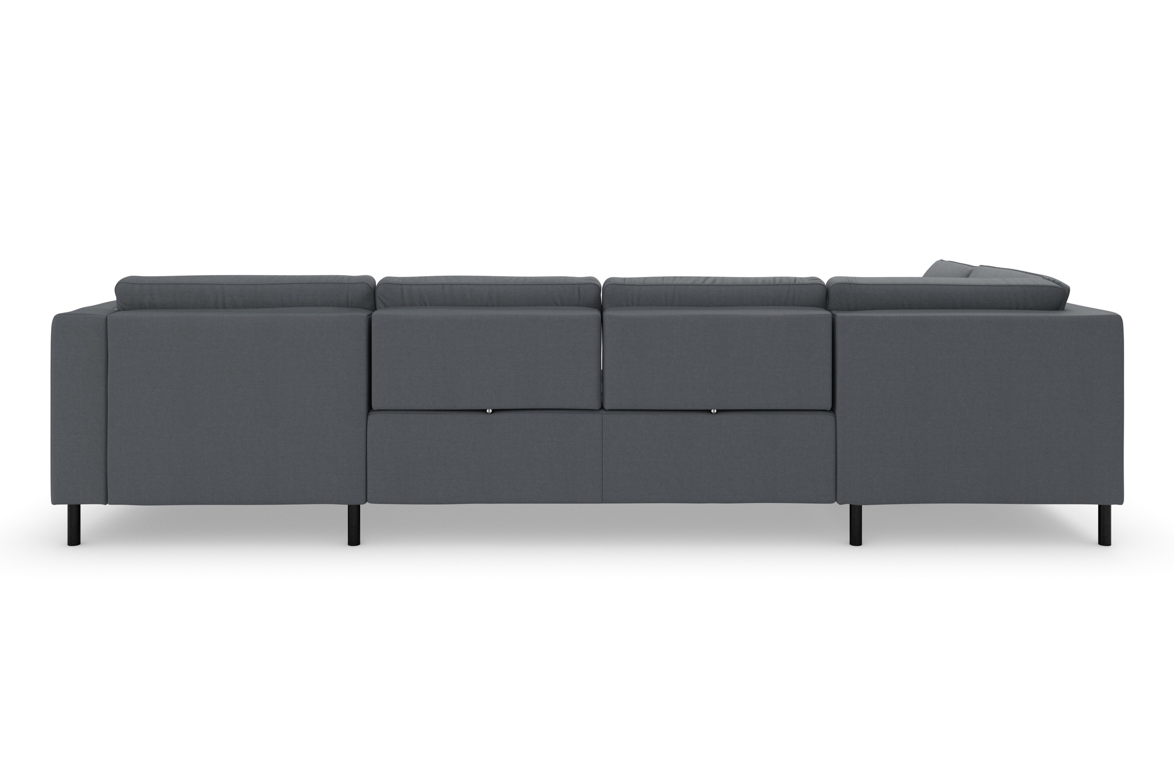 Wohnlandschaft SIT & MORE "Olsen U-Form", grau (dunkelgrau), B:335cm H:88cm T:201cm, 98% Polyester 2%Polyamid, Sofas, Wohnlandschaft, inklusive Sitztiefenverstellung, wahlweise mit Bettfunktion, 15cm hoch 3
