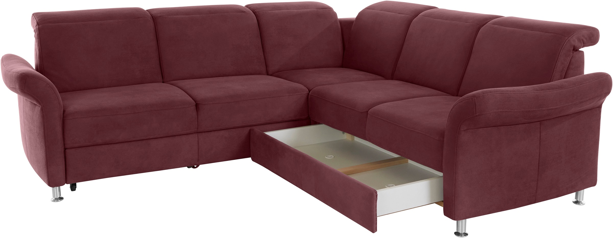 sit&more Ecksofa »Darwin L-Form« inklusive Federkern, wahlweise mit Kopfteilverstellung, Bettfunktion